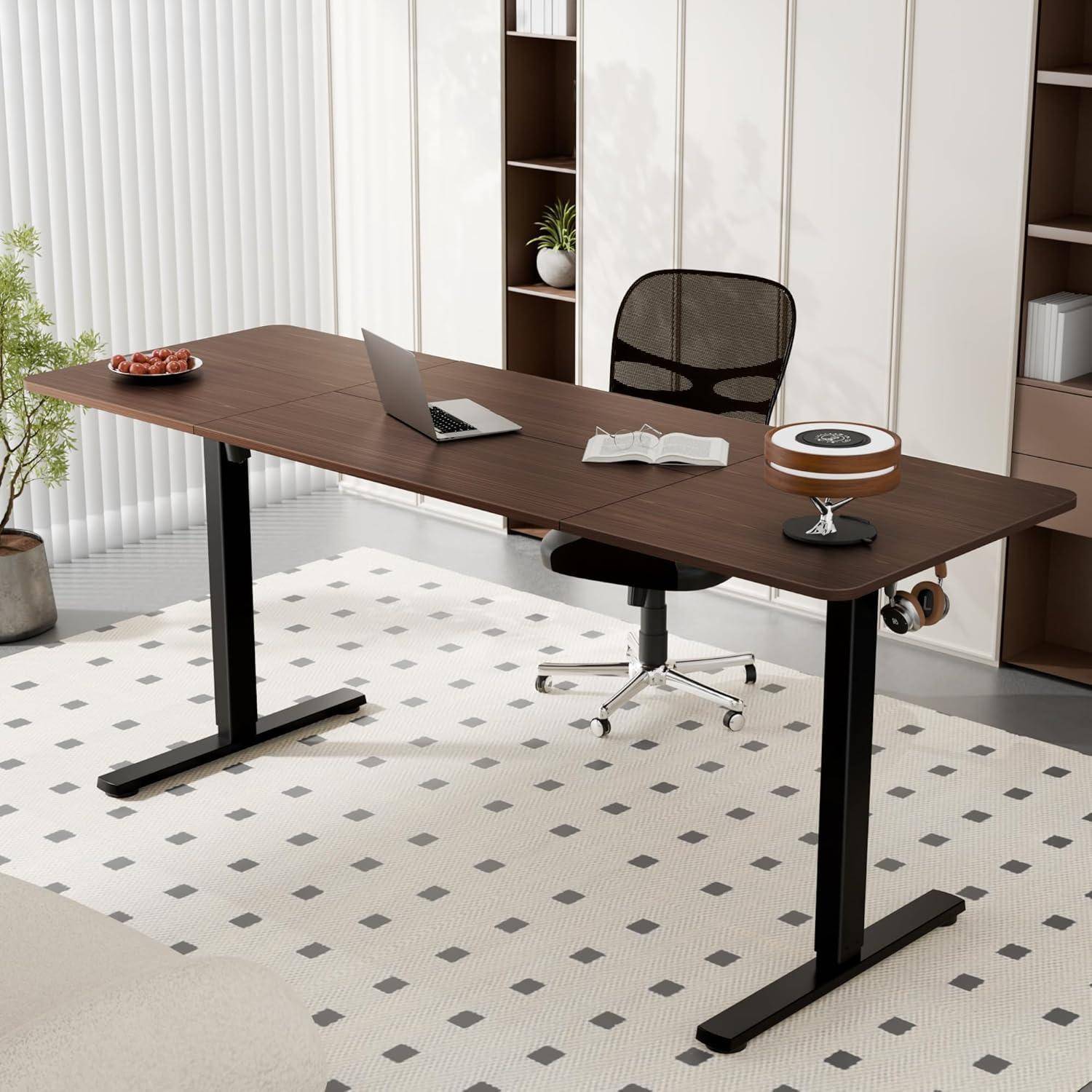 Schreibtisch Höhenverstellbar Elektrisch 170 x 60 cm Schwarznuss