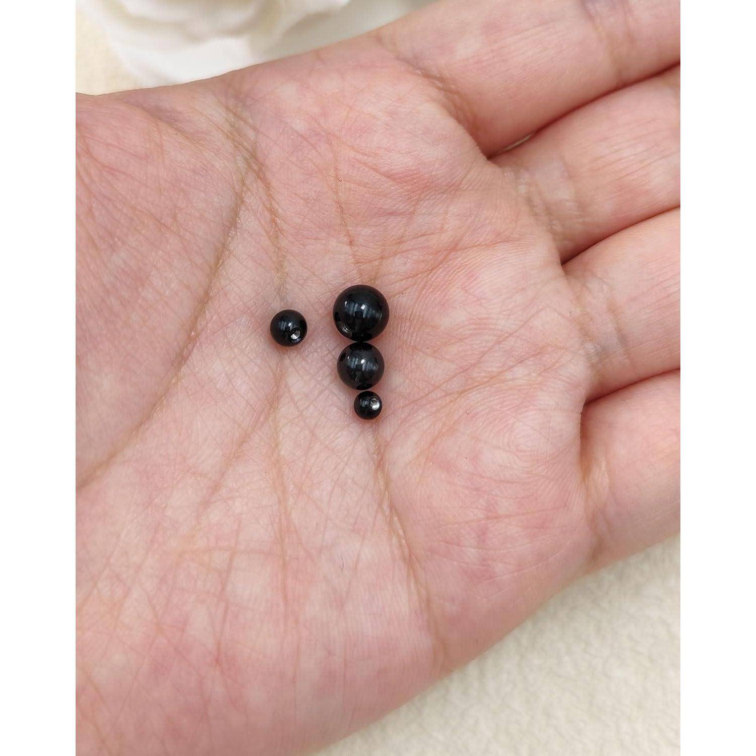 Piercing Kugeln Silber 1,2mm 1,6mm 3mm Nase Lippe Schwarz