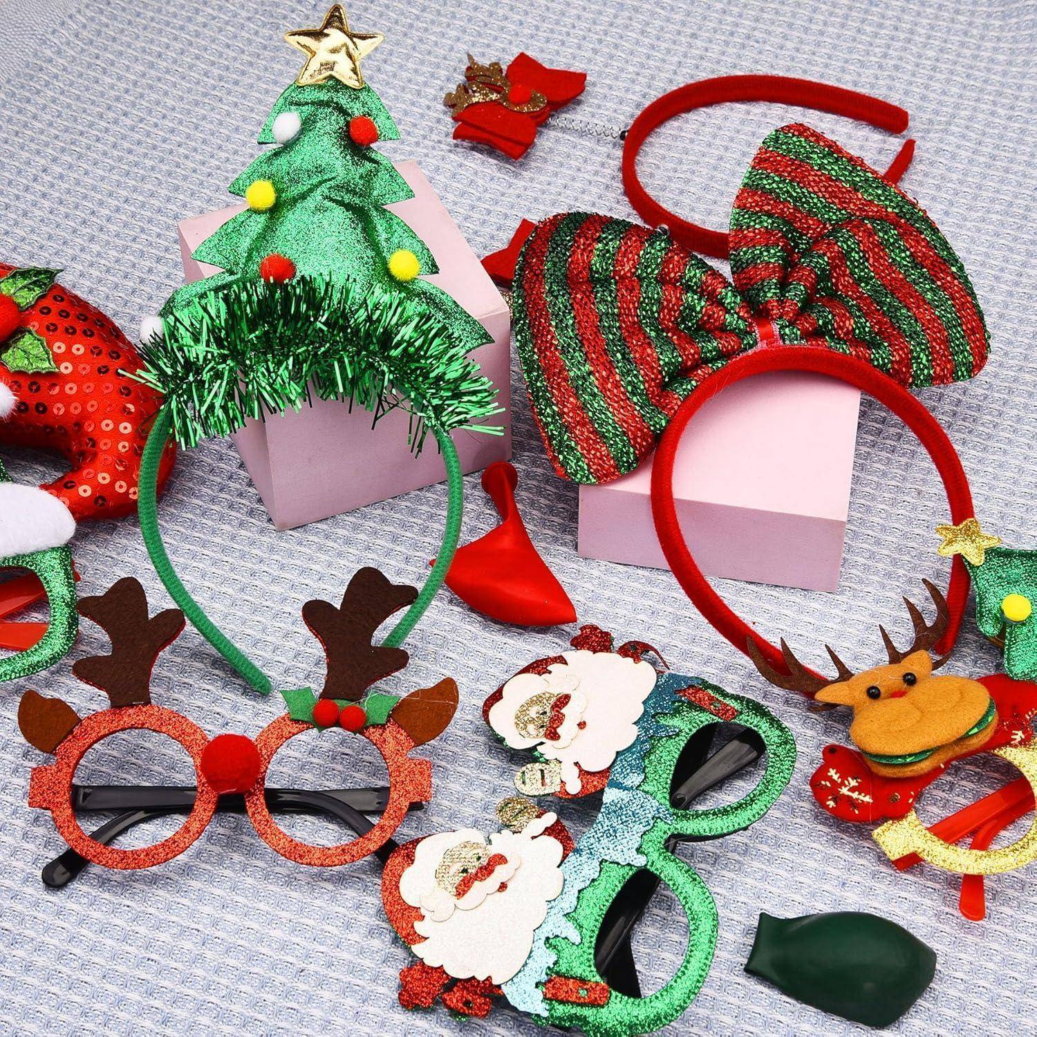 Haarreifen Weihnachtsbrille Set Stirnband Kostüm Lebhafter Stil