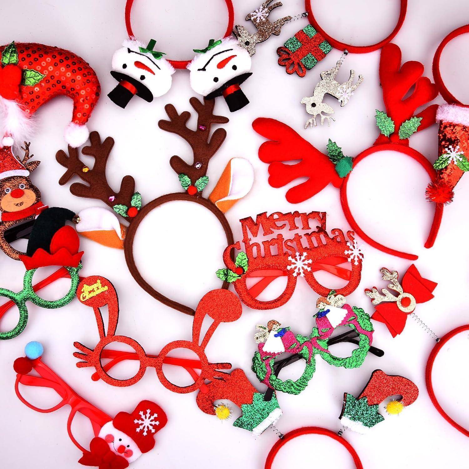 Haarreifen Weihnachtsbrille Set Stirnband Kostüm Lebhafter Stil