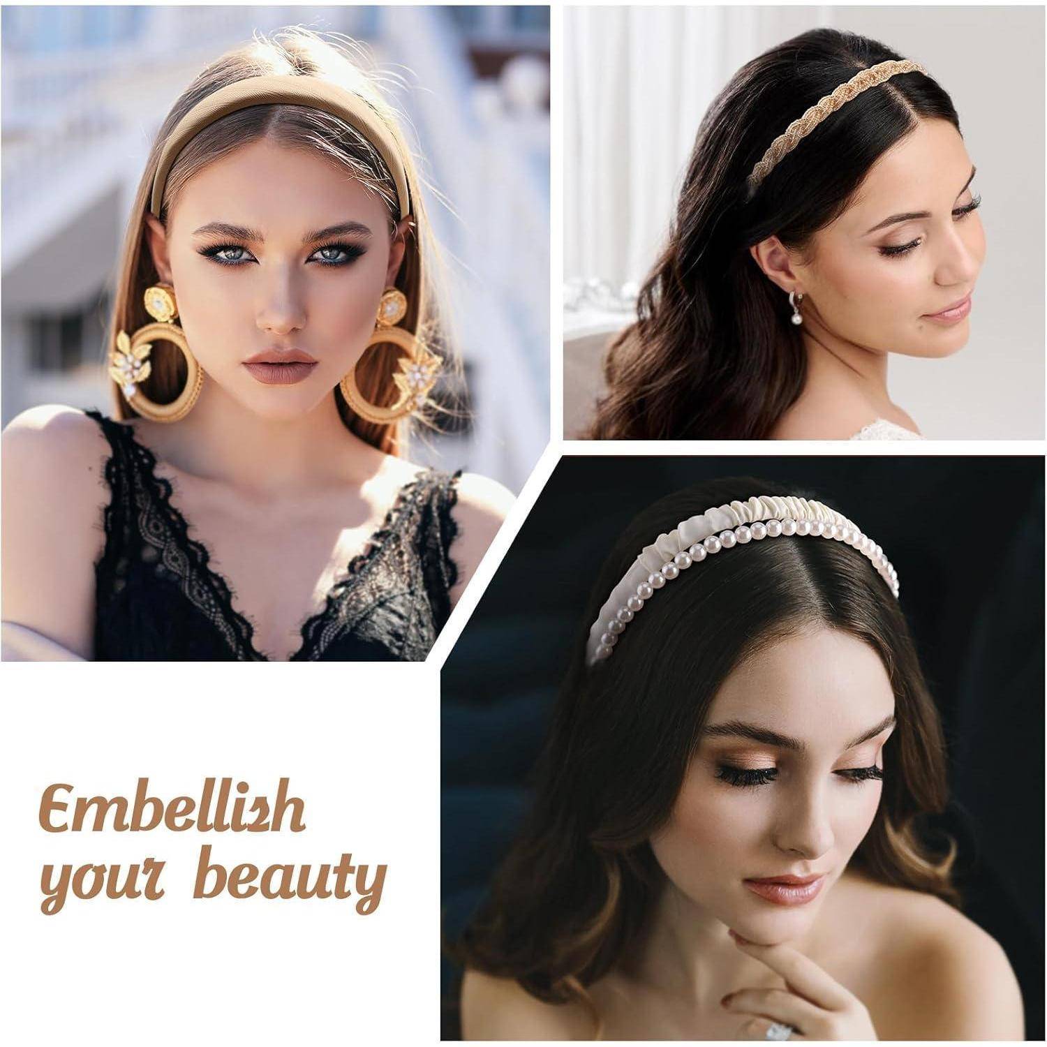 Haarreifen Damen Set Perlenstirnband 7 Pcs Hair Hoop Set A 7