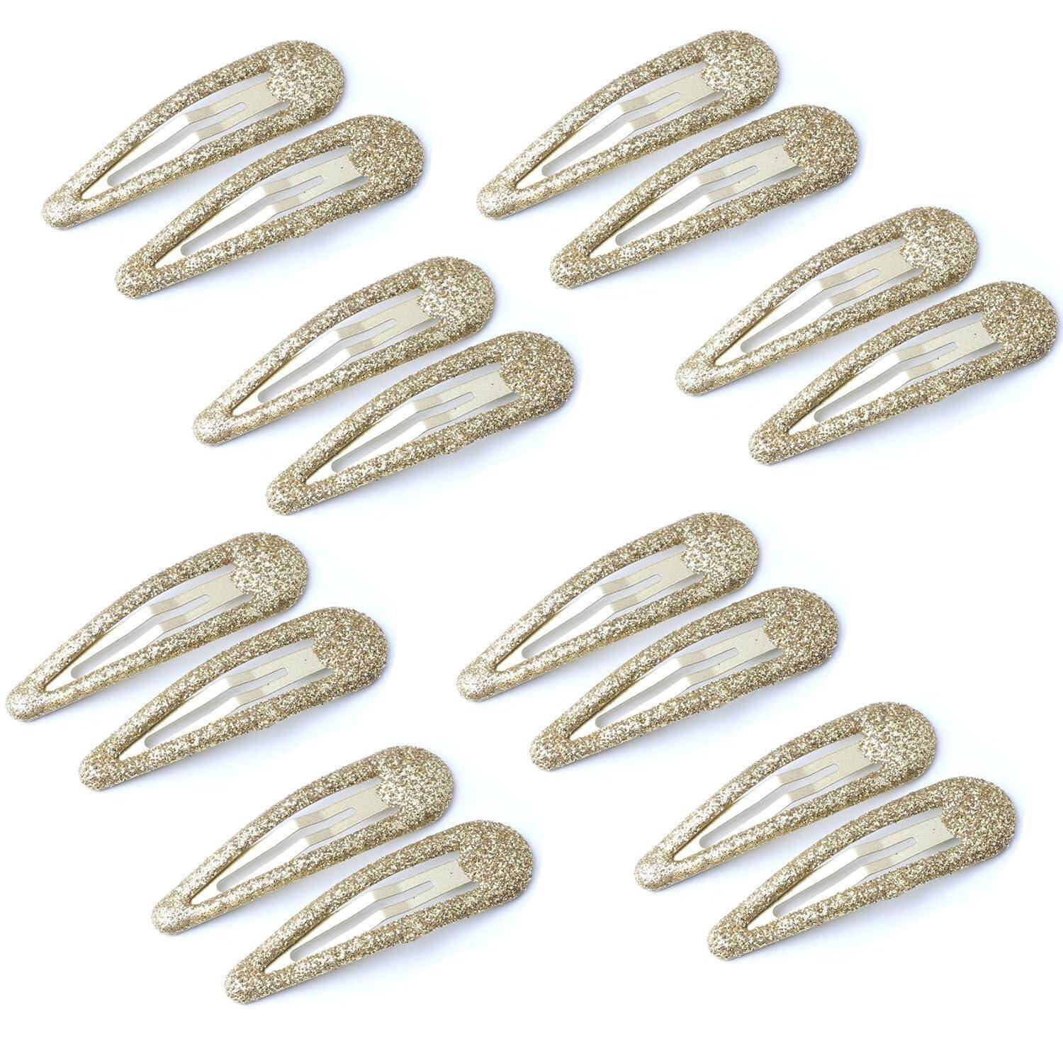 Haarspangen Haarclips Pailletten Glitzer Mädchen Kinder Gold 16