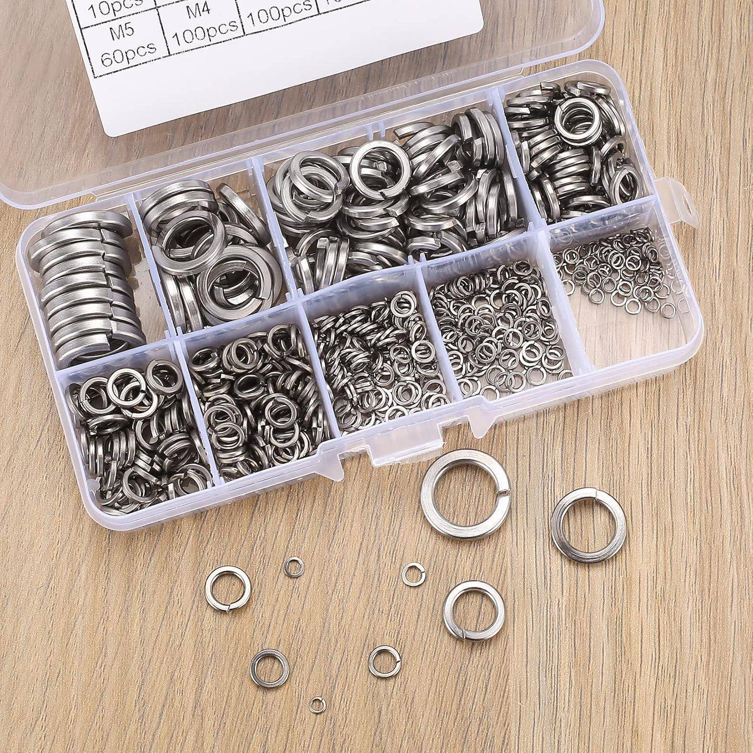 Federringe DIN127 FormB Edelstahl V2A Spiralförmig 600 Stk 600 Silber