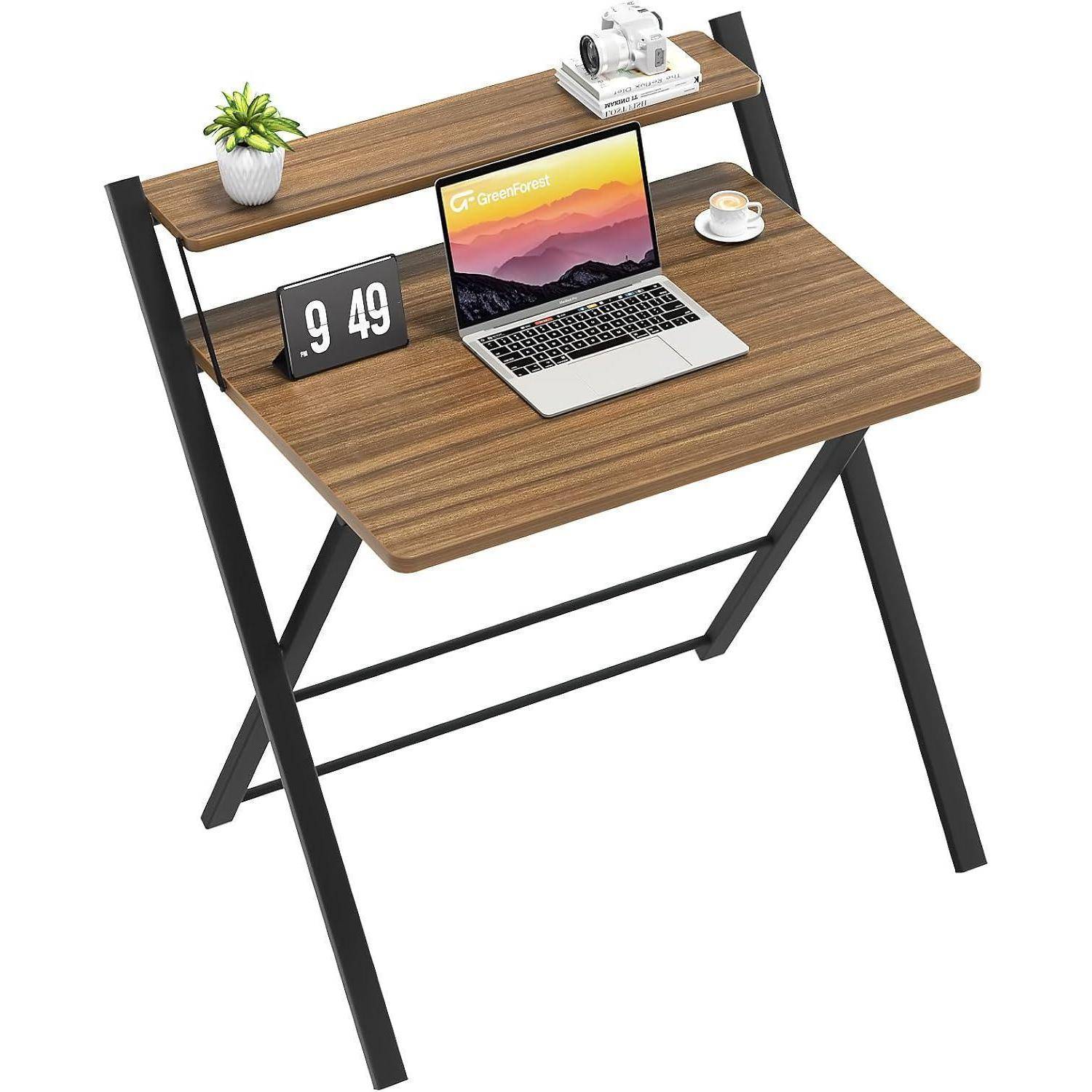 Klapptisch 70 cm Monitorständer Computertisch Mittlere Größe Braun