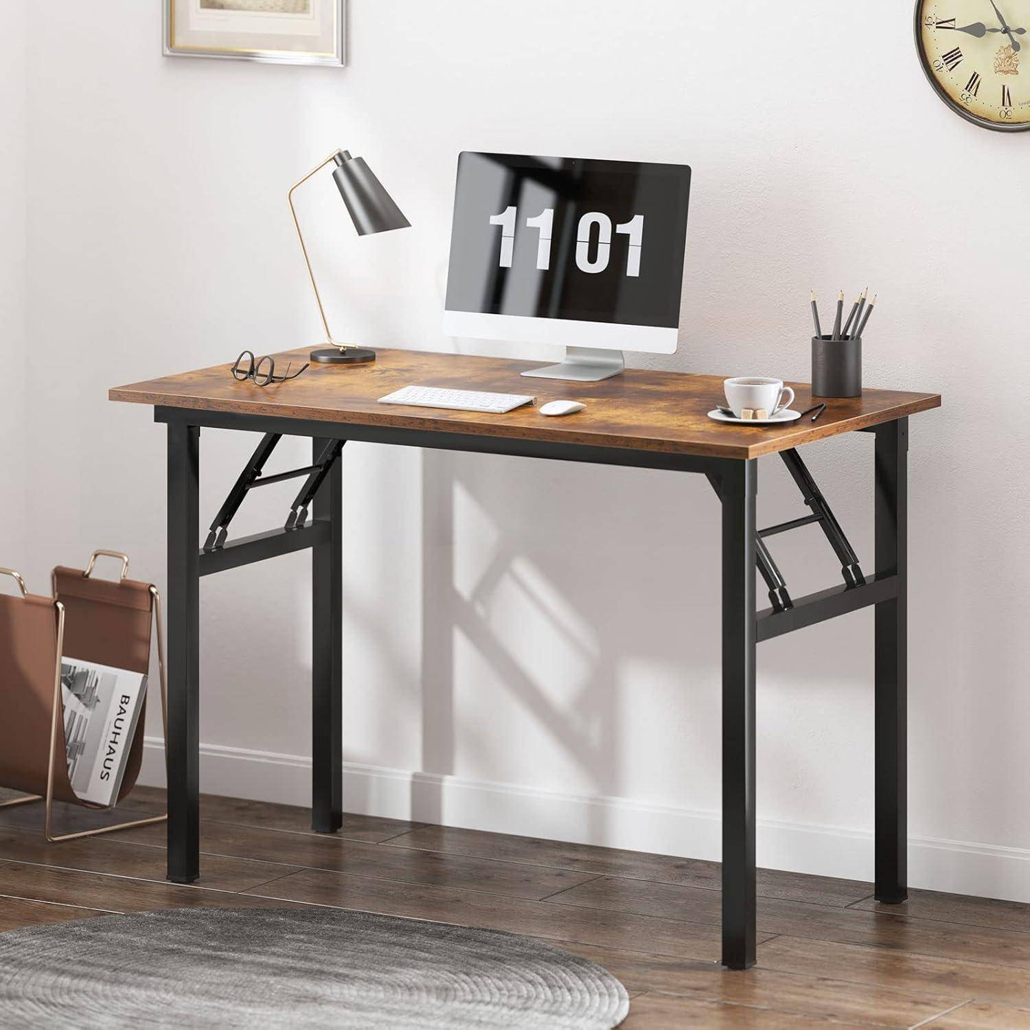 Klapptisch Computertisch PC Tisch 100 cm x 60 cm Retro Schwarz