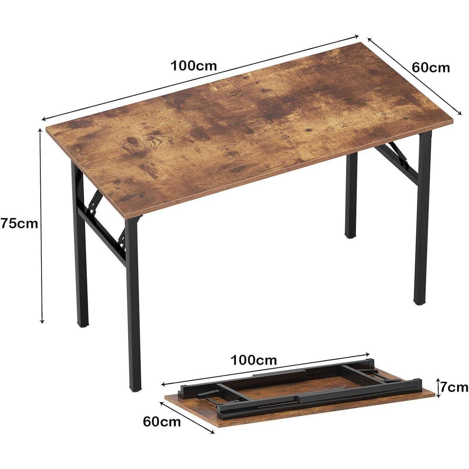 Klapptisch Computertisch PC Tisch 100 cm x 60 cm Retro Schwarz