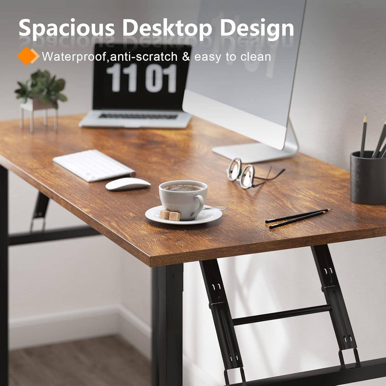 Klapptisch Computertisch PC Tisch 100 cm x 60 cm Retro Schwarz