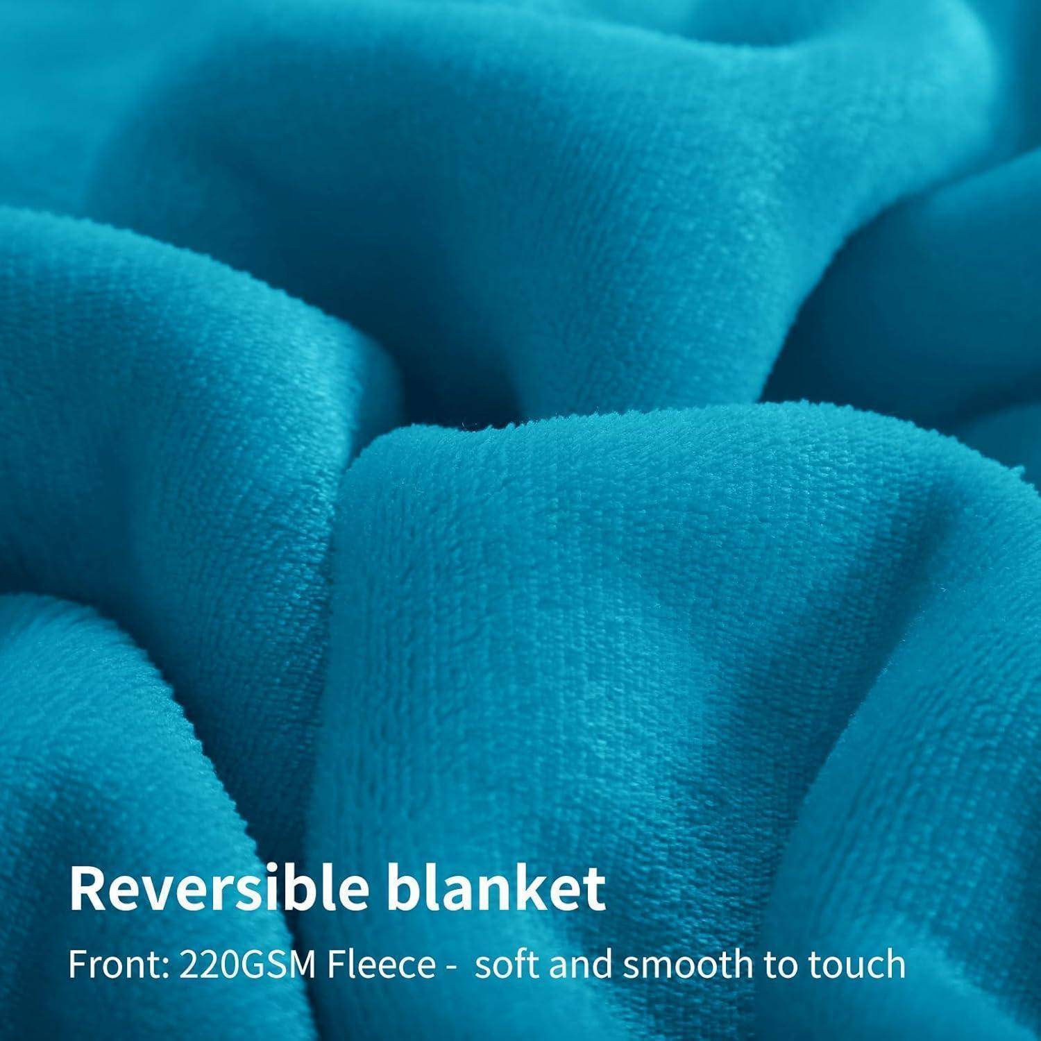 Kuscheldecke Flauschig Petrol Sherpa Fleece 150 x 200 cm Petrol