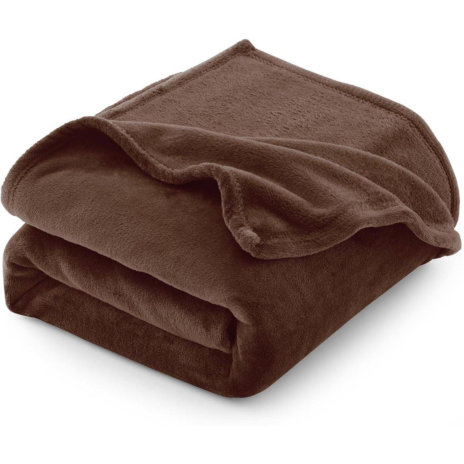 Kuscheldecke Fleecedecke Sofadecke 130x150 Flanell 130 x 150 cm Braun