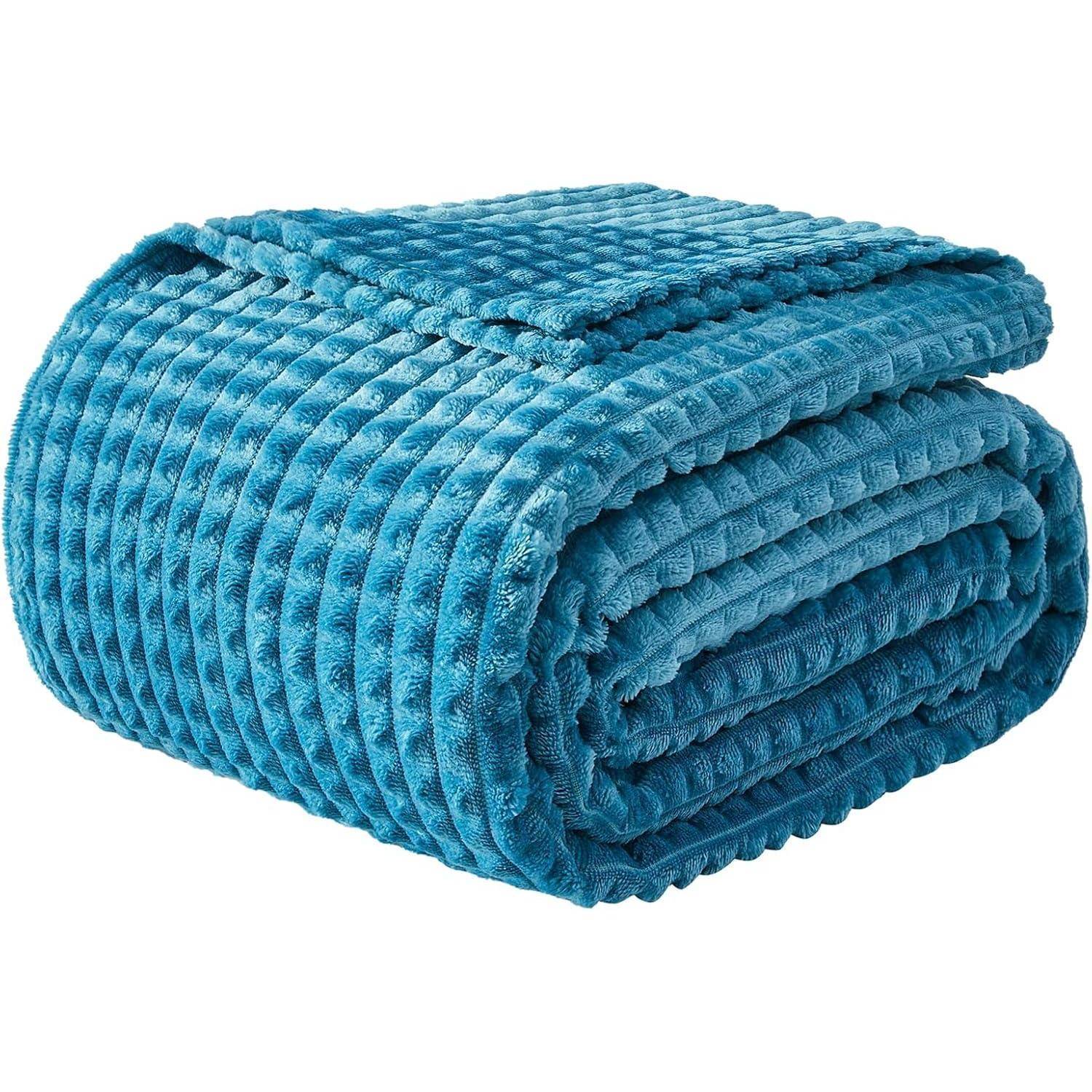 Kuscheldecke Fleecedecke Sofa Türkis 02-türkis 130 x 150cm