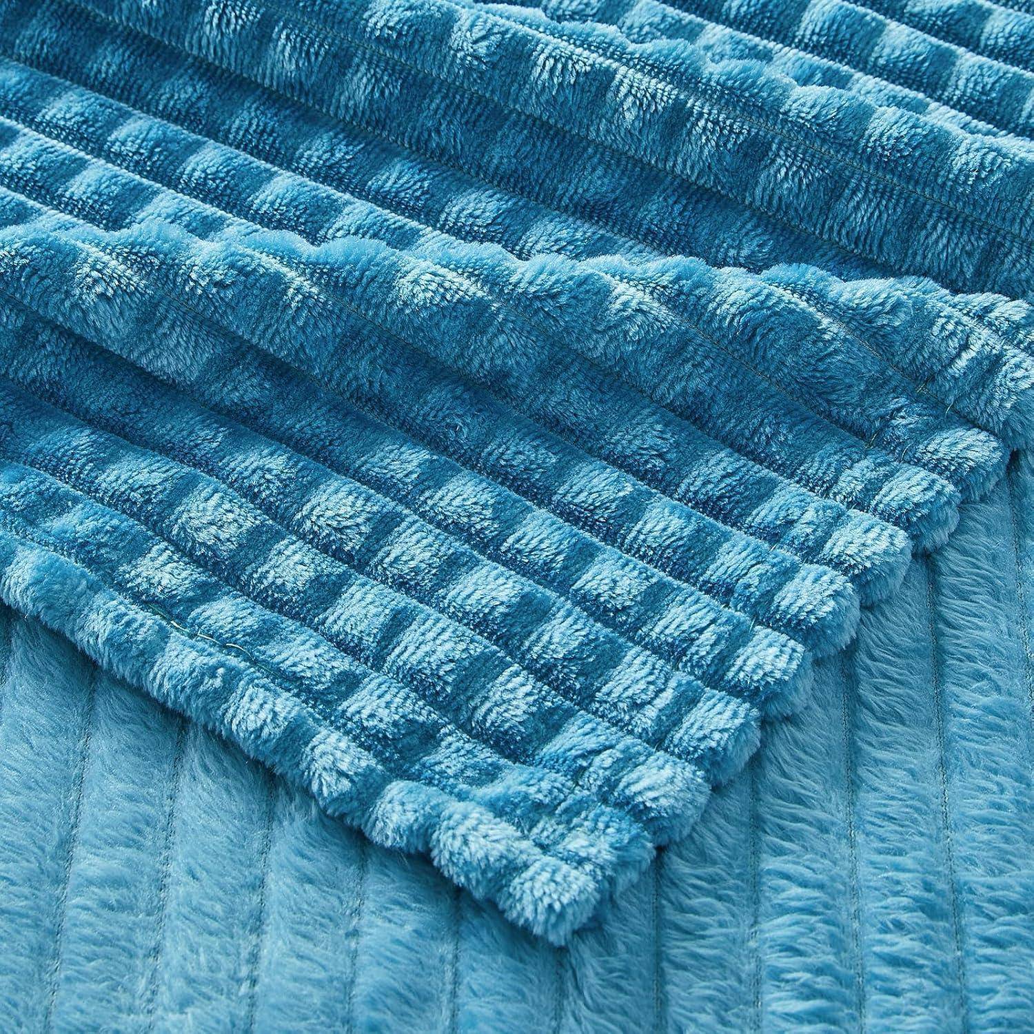 Kuscheldecke Fleecedecke Sofa Türkis 02-türkis 130 x 150cm