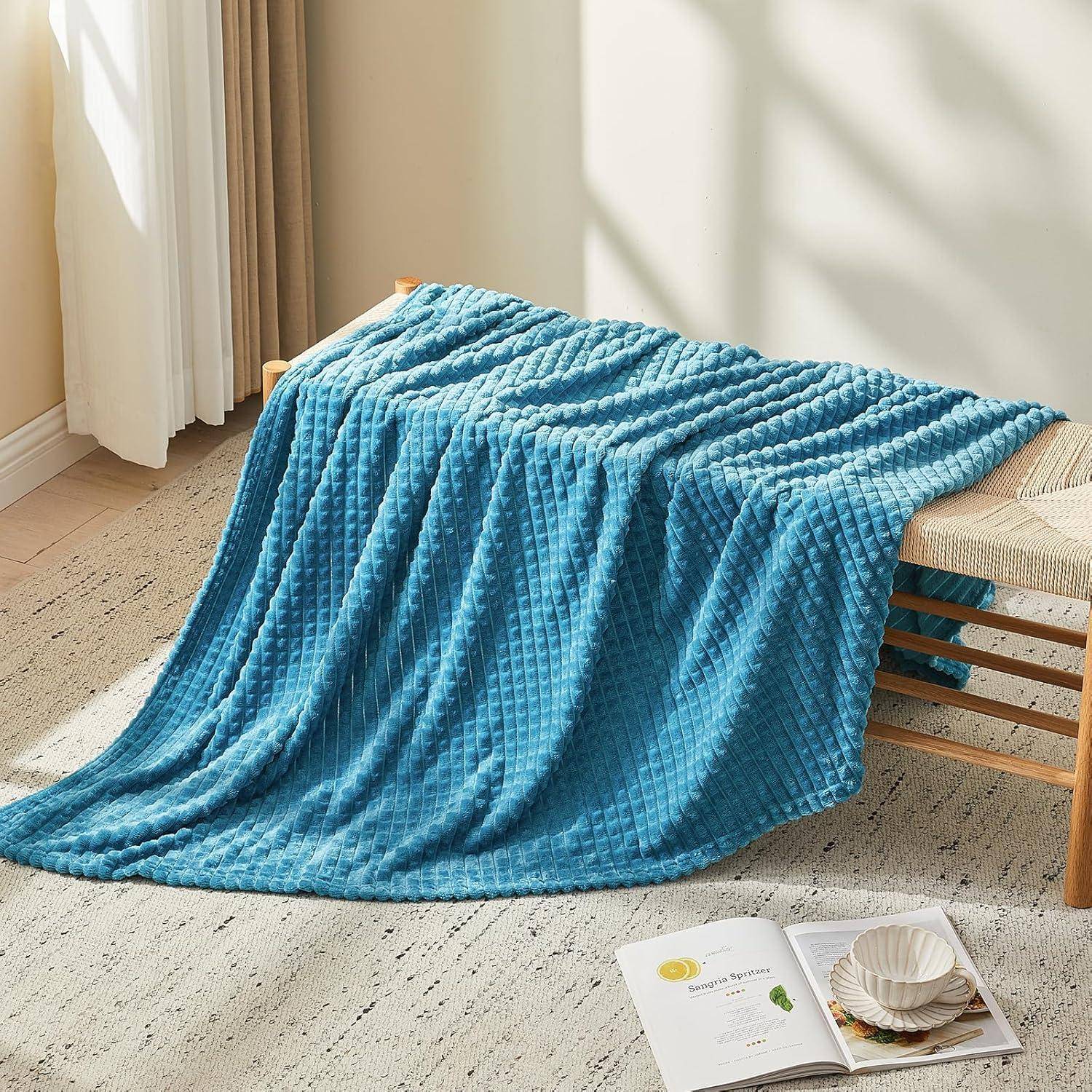 Kuscheldecke Fleecedecke Sofa Türkis 02-türkis 130 x 150cm