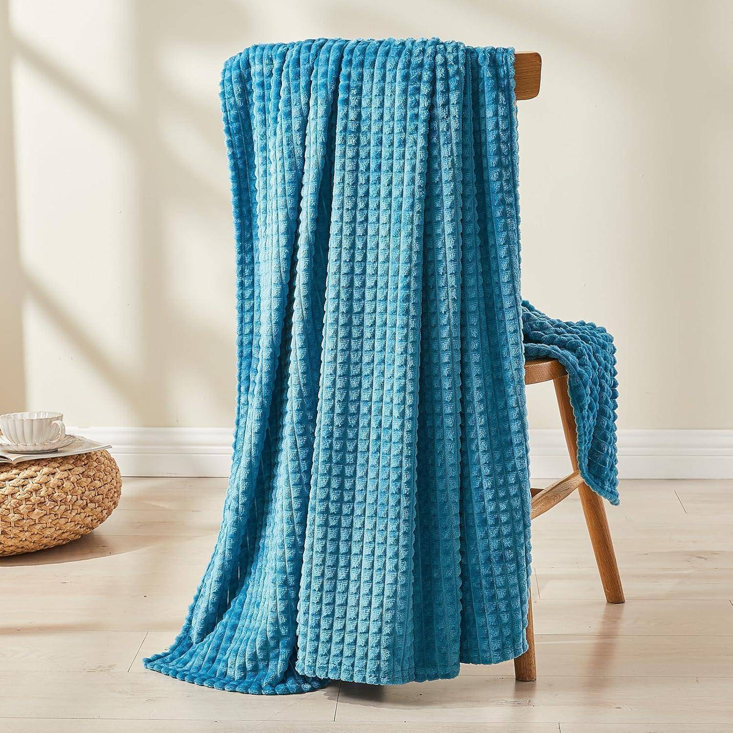 Kuscheldecke Fleecedecke Sofa Türkis 02-türkis 130 x 150cm