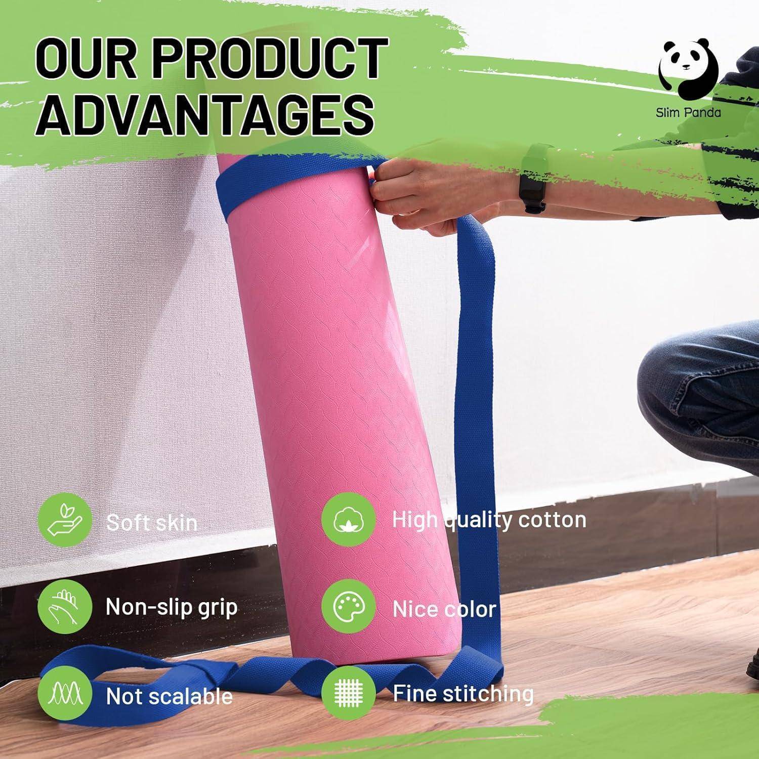 Yogamatte Tragegurt Baumwolle Verstellbar Elastisch Pilates Dunkelblau