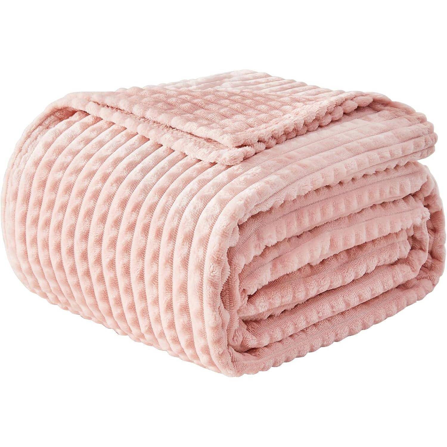 Kuscheldecke Fleecedecke Couchdecke hellrosa 02-hellrosa 130 x 150cm