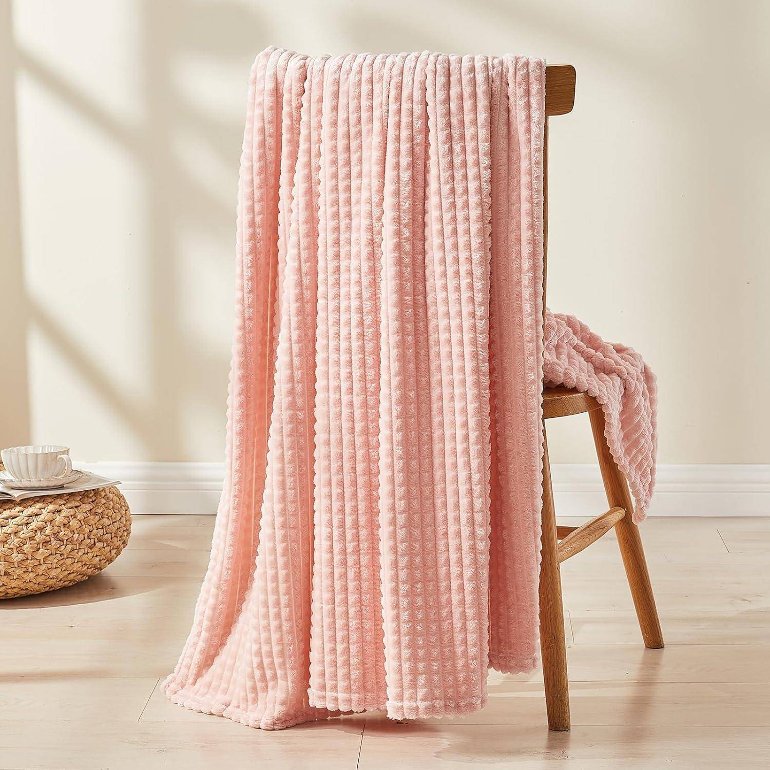 Kuscheldecke Fleecedecke Couchdecke hellrosa 02-hellrosa 130 x 150cm
