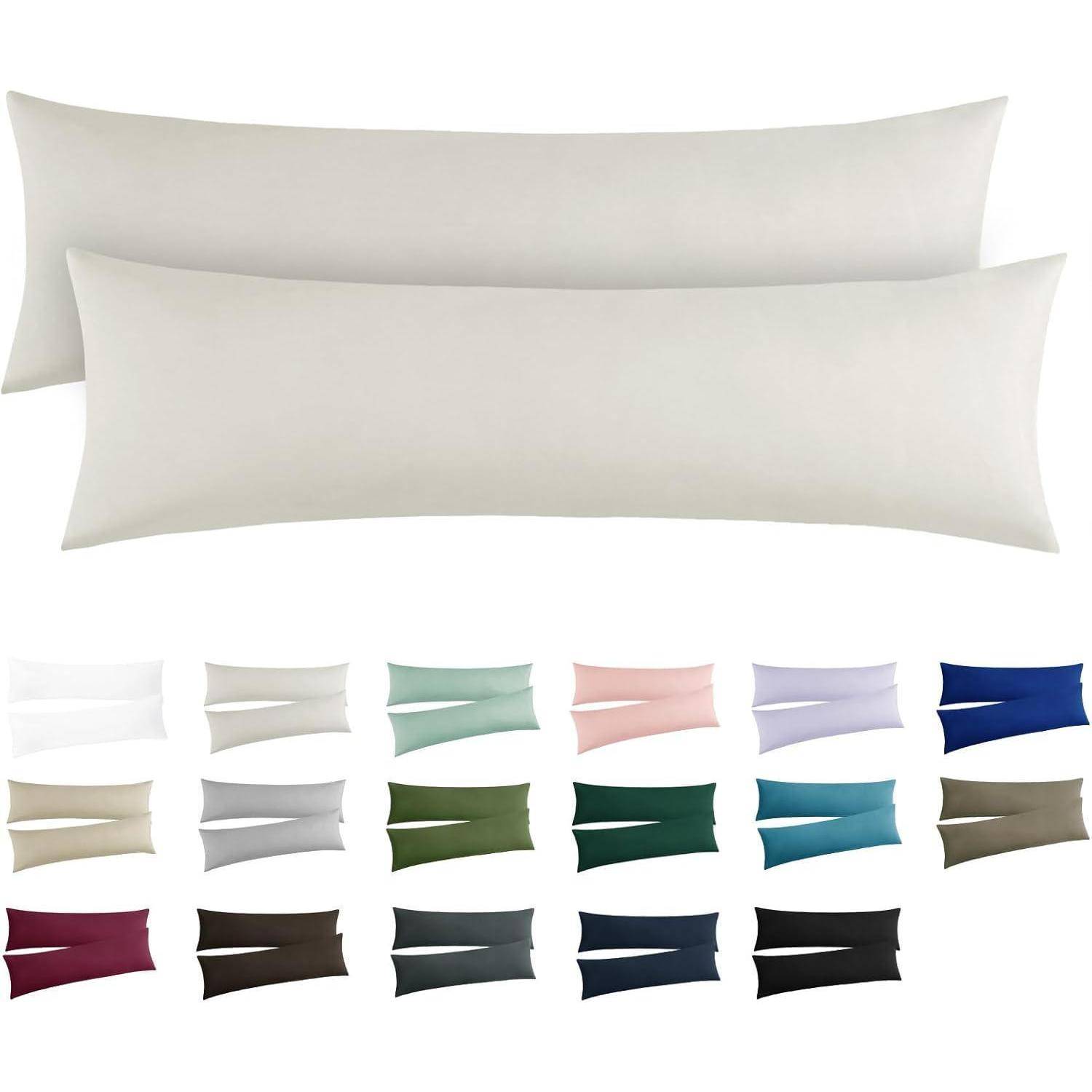 Kissenbezug Seitenschläfer Reißverschluss 40 x 145 cm 2 Stück 09 Beige