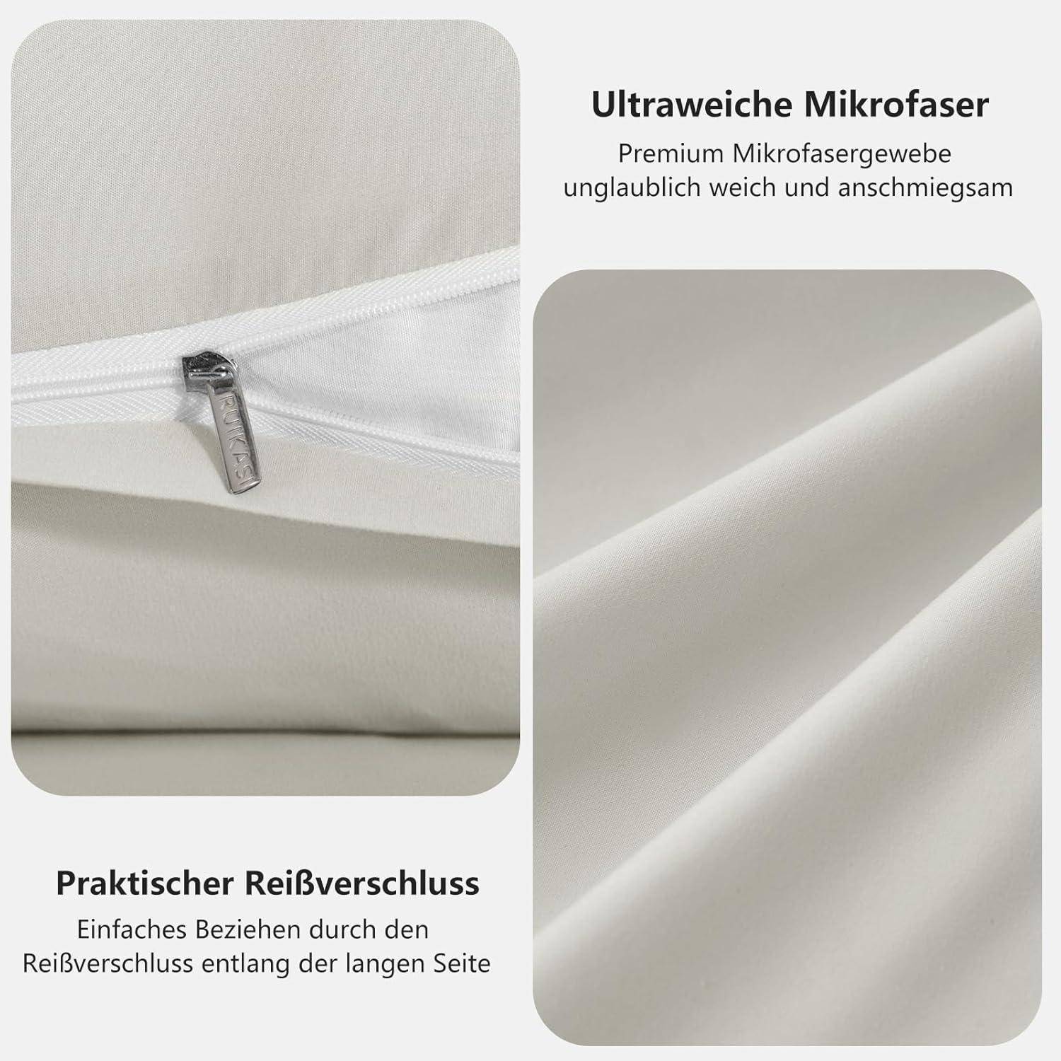 Kissenbezug Seitenschläfer Reißverschluss 40 x 145 cm 2 Stück 09 Beige