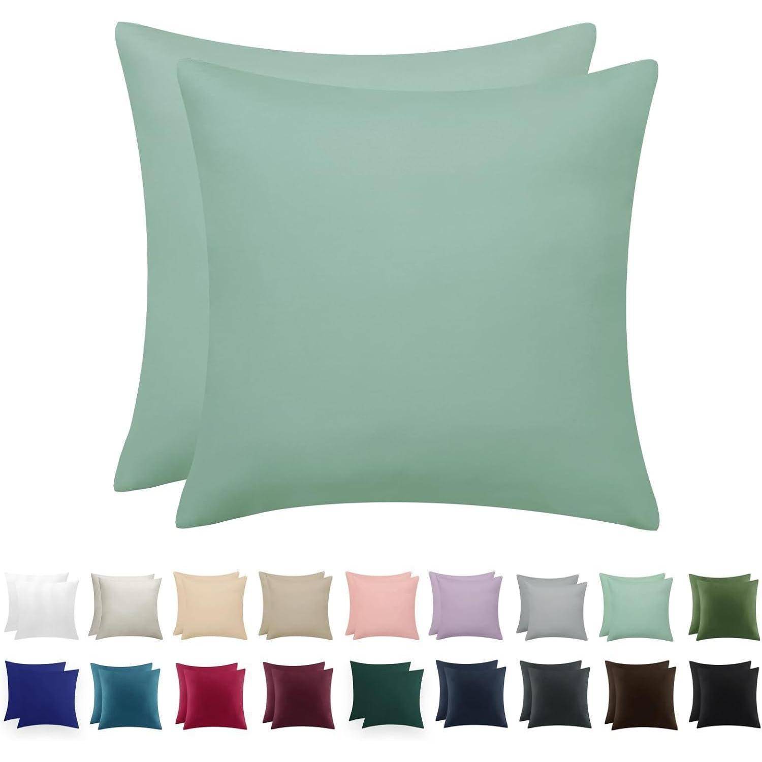 Kissenbezug OekoTex Reißverschluss 80 x 80 cm 2 Stück 05 Salbeigrün