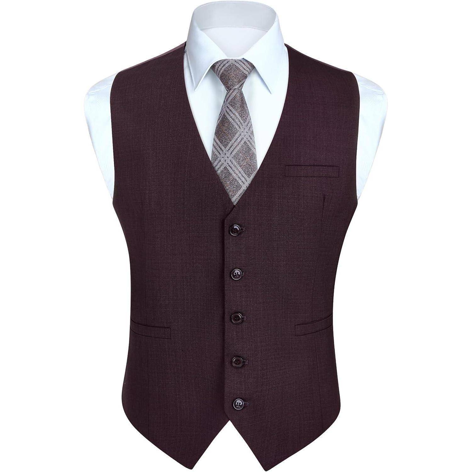 Weste Herren Hochzeit Party Baumwolle Einfarbig S Dunkelviolett