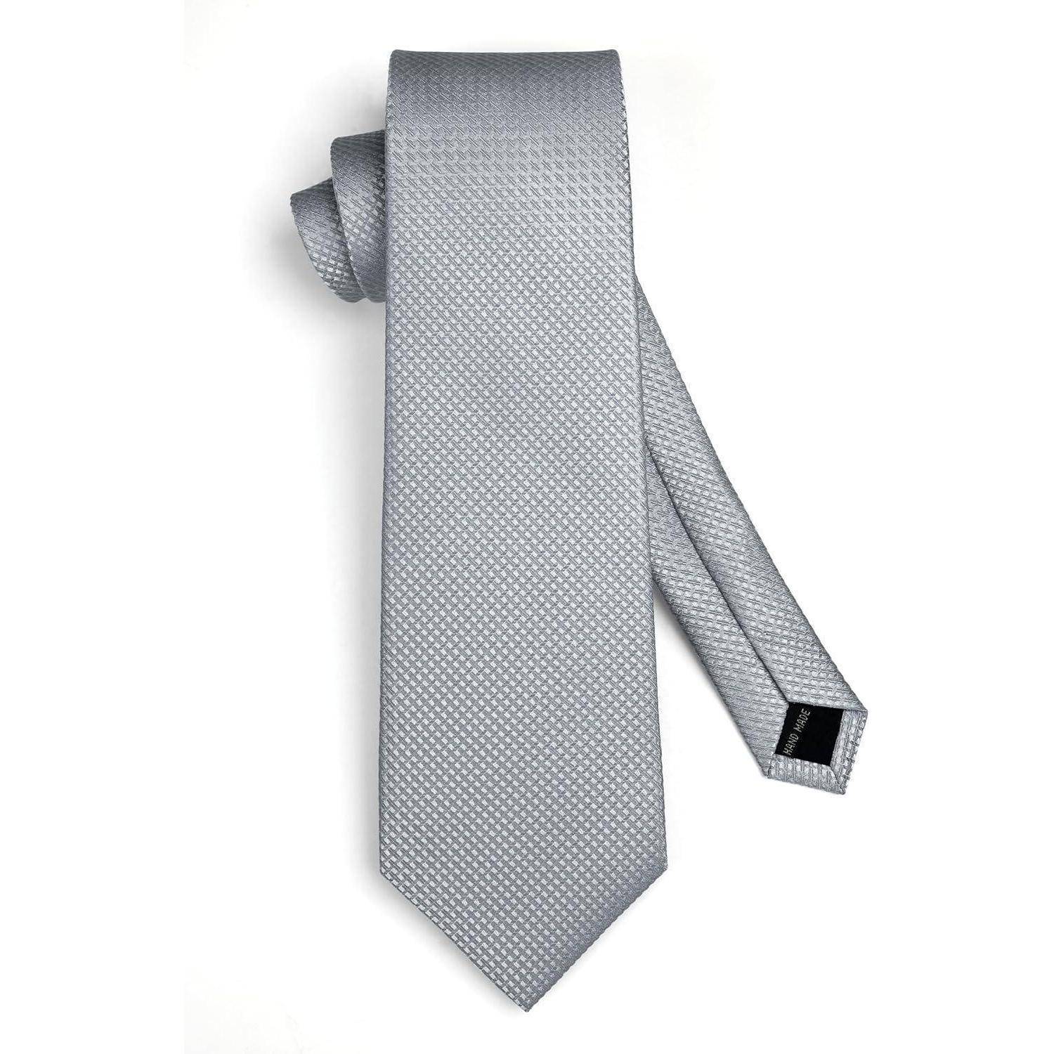 Krawatte Herren Einstecktuch Set Formal Hochzeit Business Graue