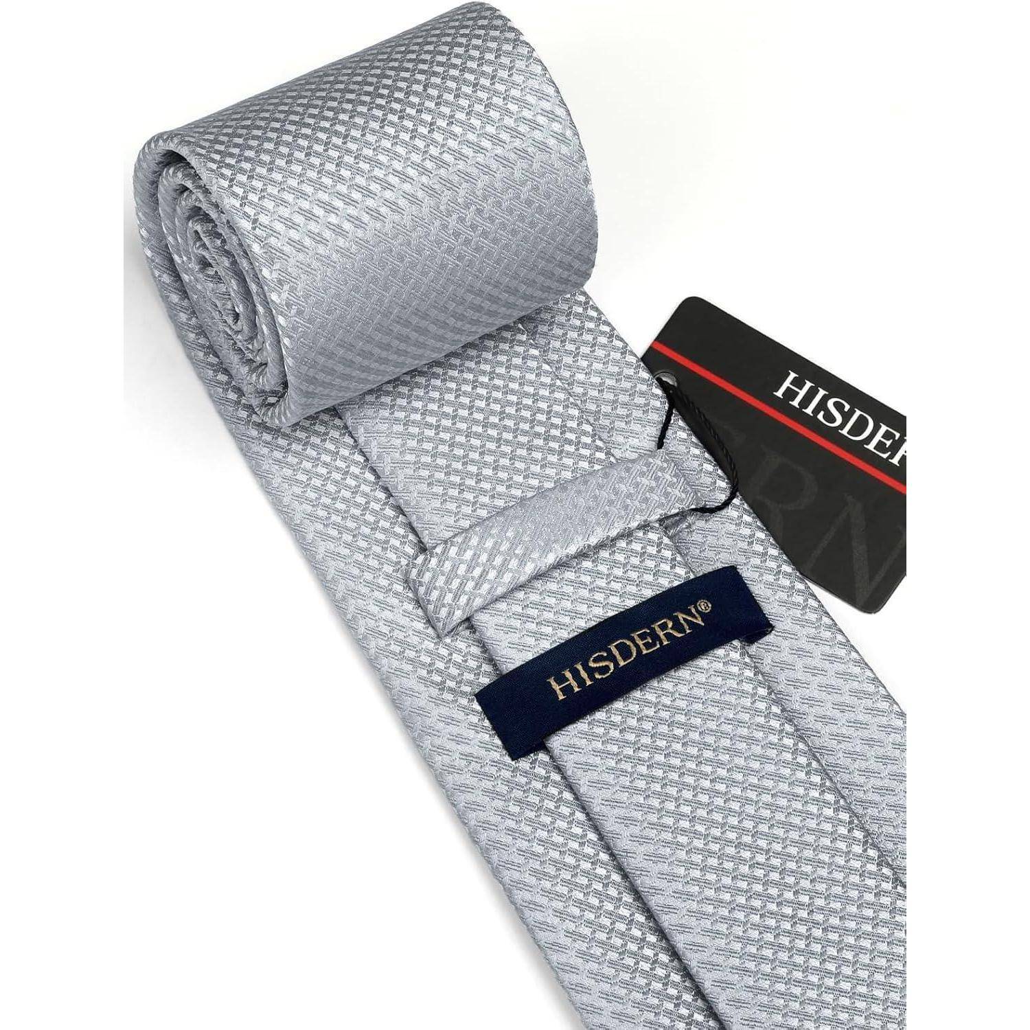 Krawatte Herren Einstecktuch Set Formal Hochzeit Business Graue