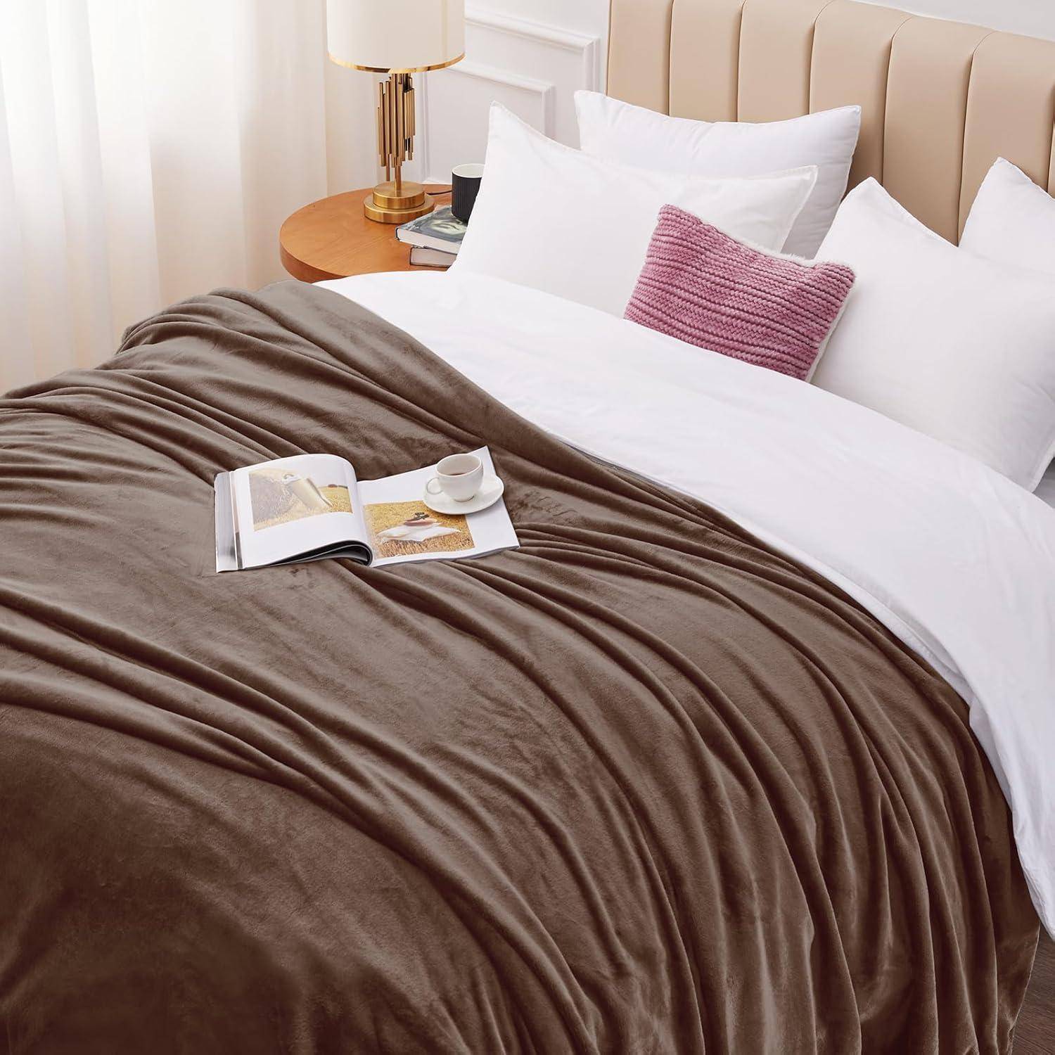 Kuscheldecke Fleecedecke Sofadecke 130x150 Flanell 130 x 150 cm Braun