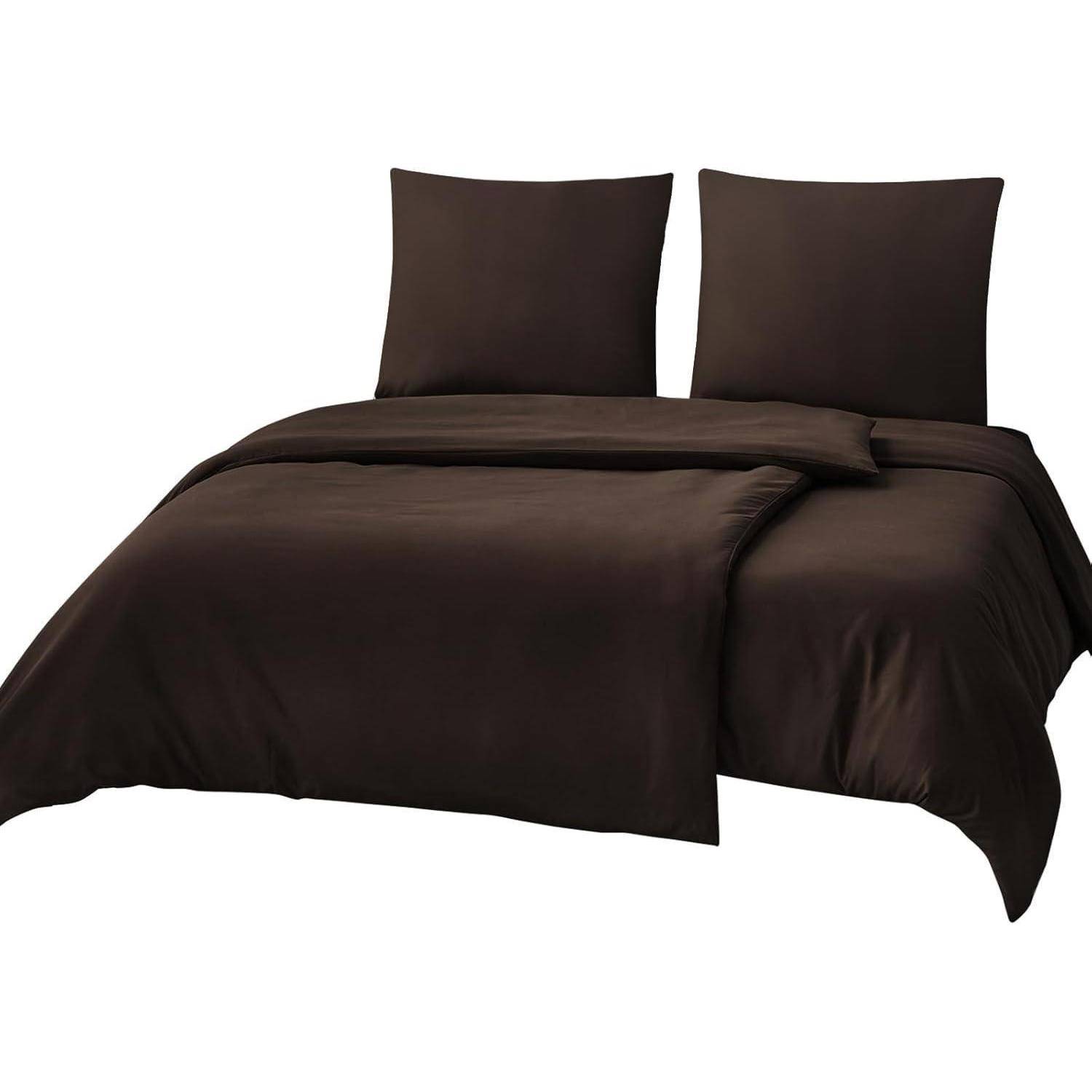 Bettwäsche 135x200 06 Braun 4Teilig 2x 135x200 cm 2x 80x80 cm