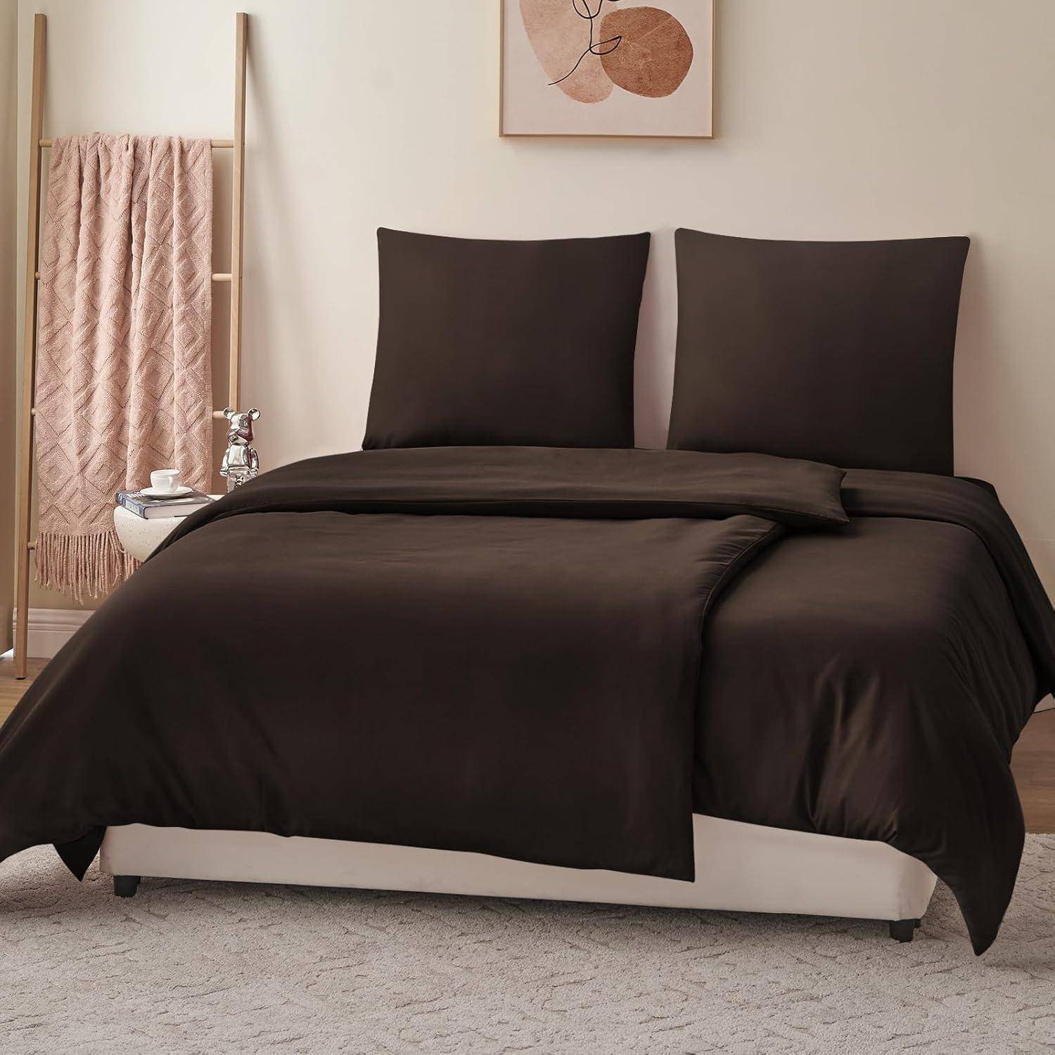 Bettwäsche 135x200 06 Braun 4Teilig 2x 135x200 cm 2x 80x80 cm