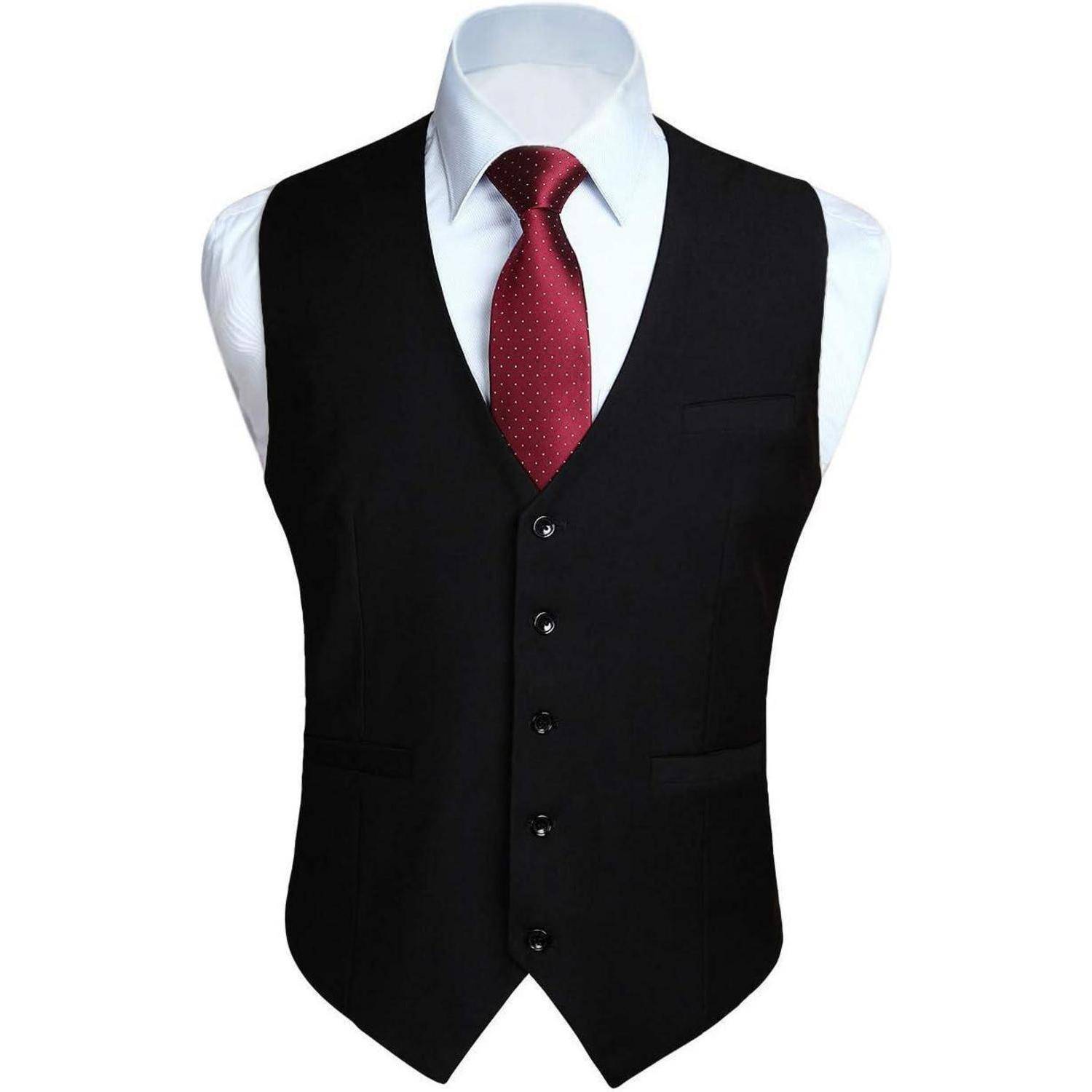 Weste Herren formale Hochzeit Party Baumwolle einfarbig XXL Schwarz