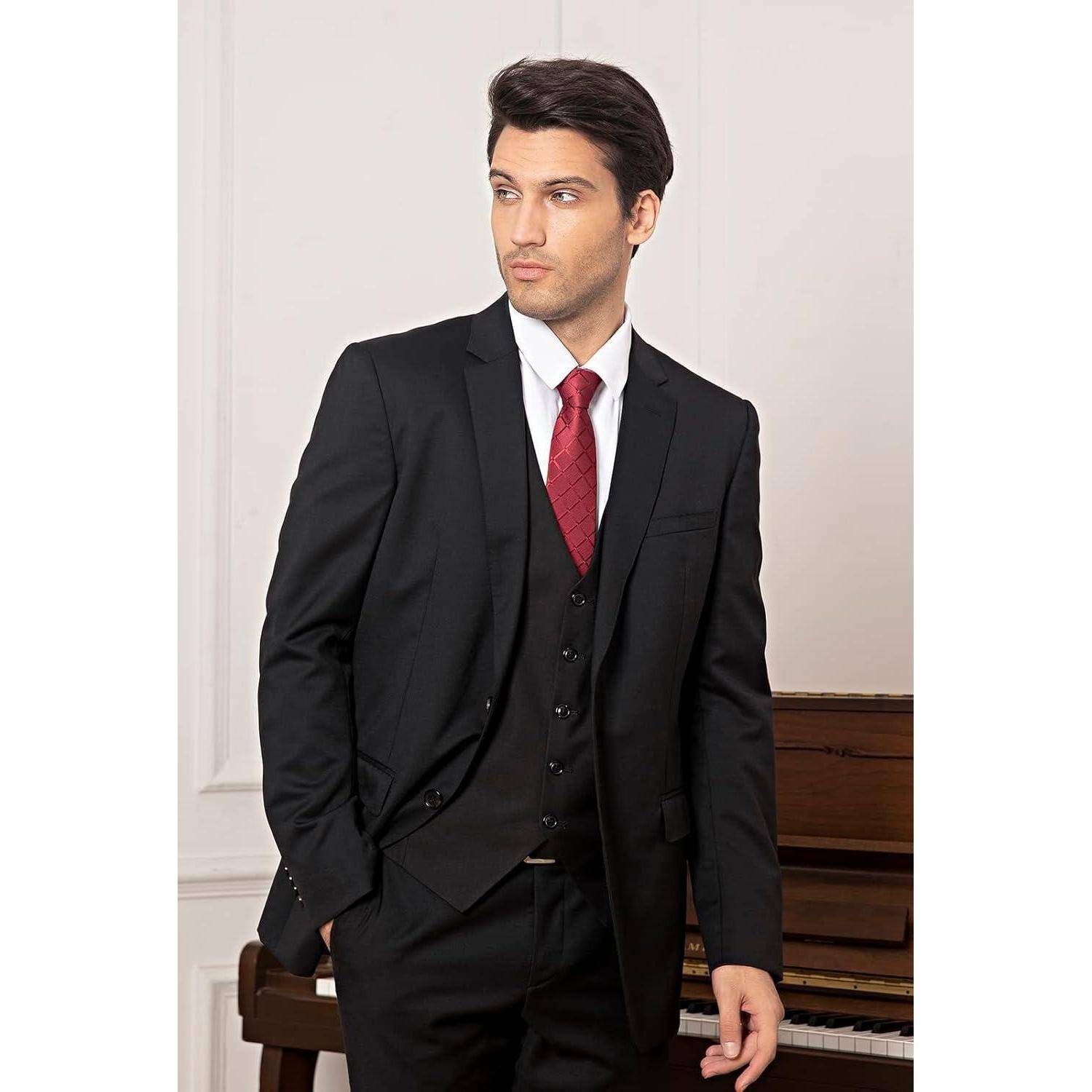 Weste Herren formale Hochzeit Party Baumwolle einfarbig XXL Schwarz