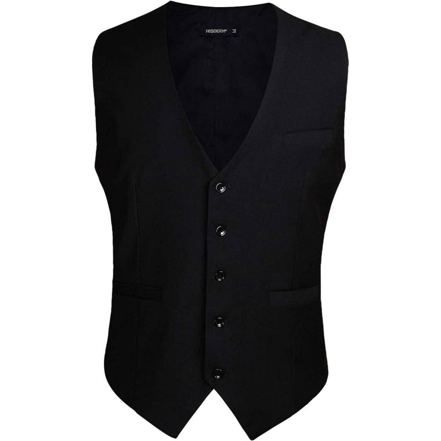 Weste Herren Formale Hochzeit Party Baumwolle Einfarbig L Schwarz