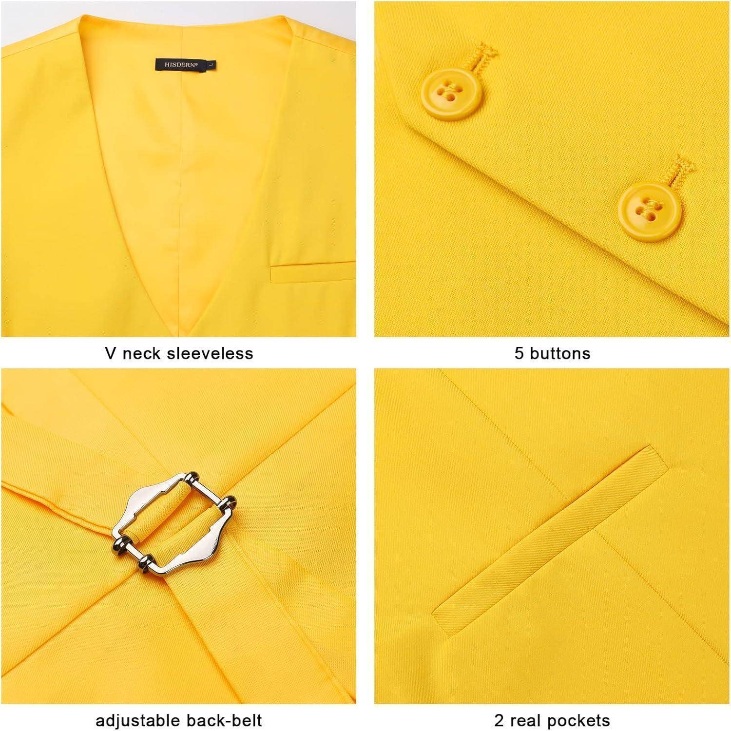 Weste Herren Baumwolle Hochzeit Party S Z1 Gelb