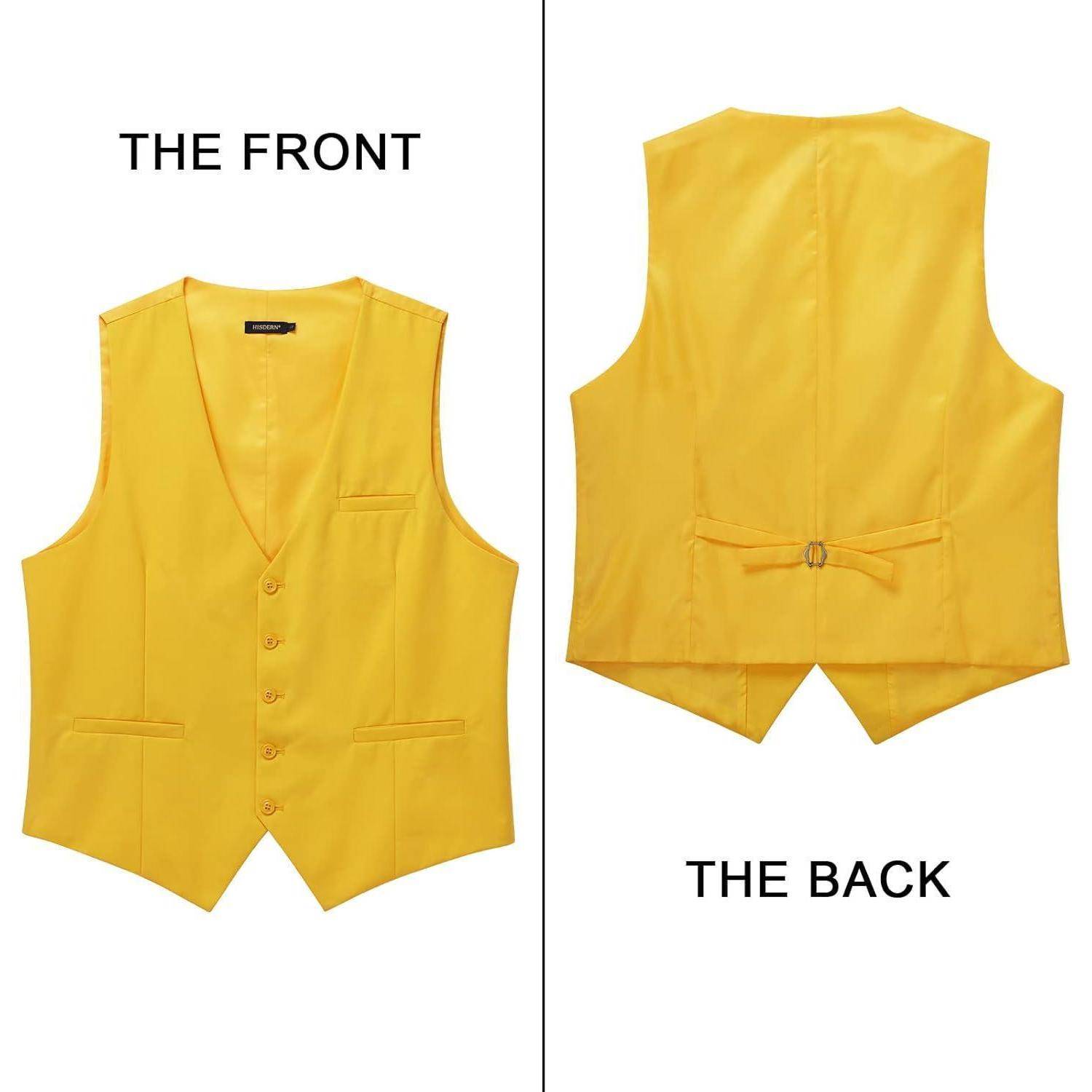 Weste Herren Baumwolle Hochzeit Party S Z1 Gelb