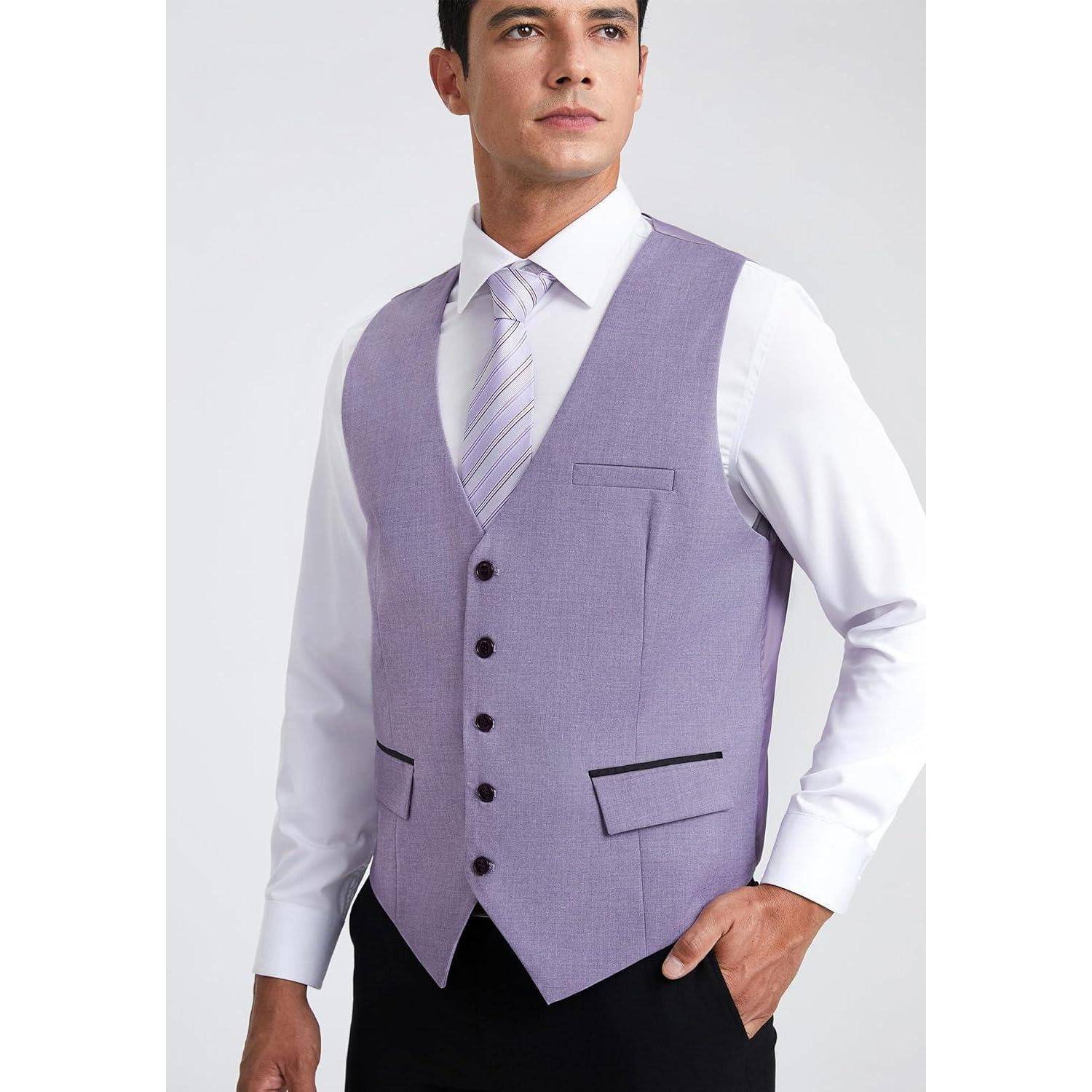 Anzugweste Herren Hochzeit Business Smoking gräulich violett 4XL