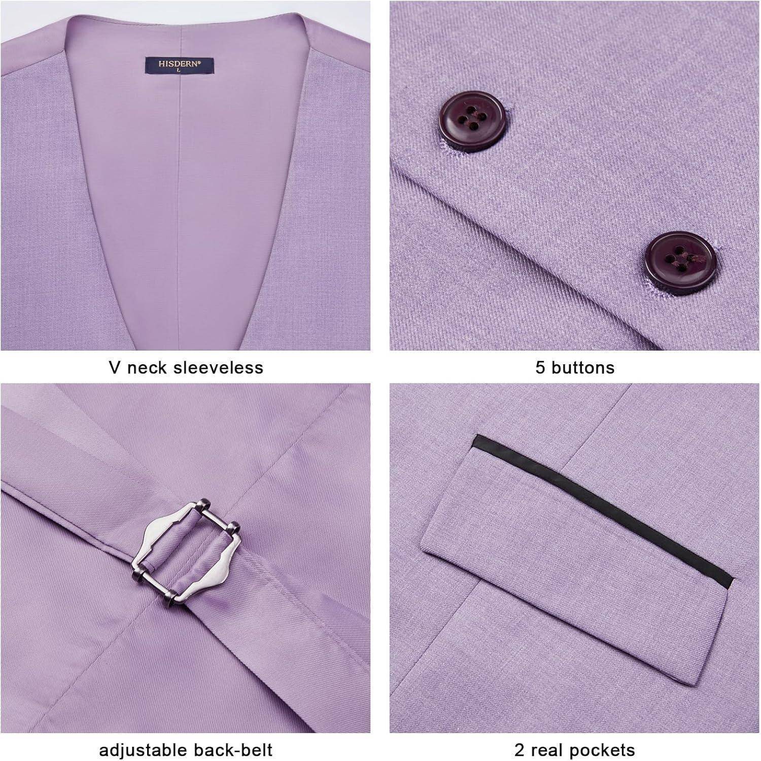 Anzugweste Herren Hochzeit Business Smoking gräulich violett 4XL