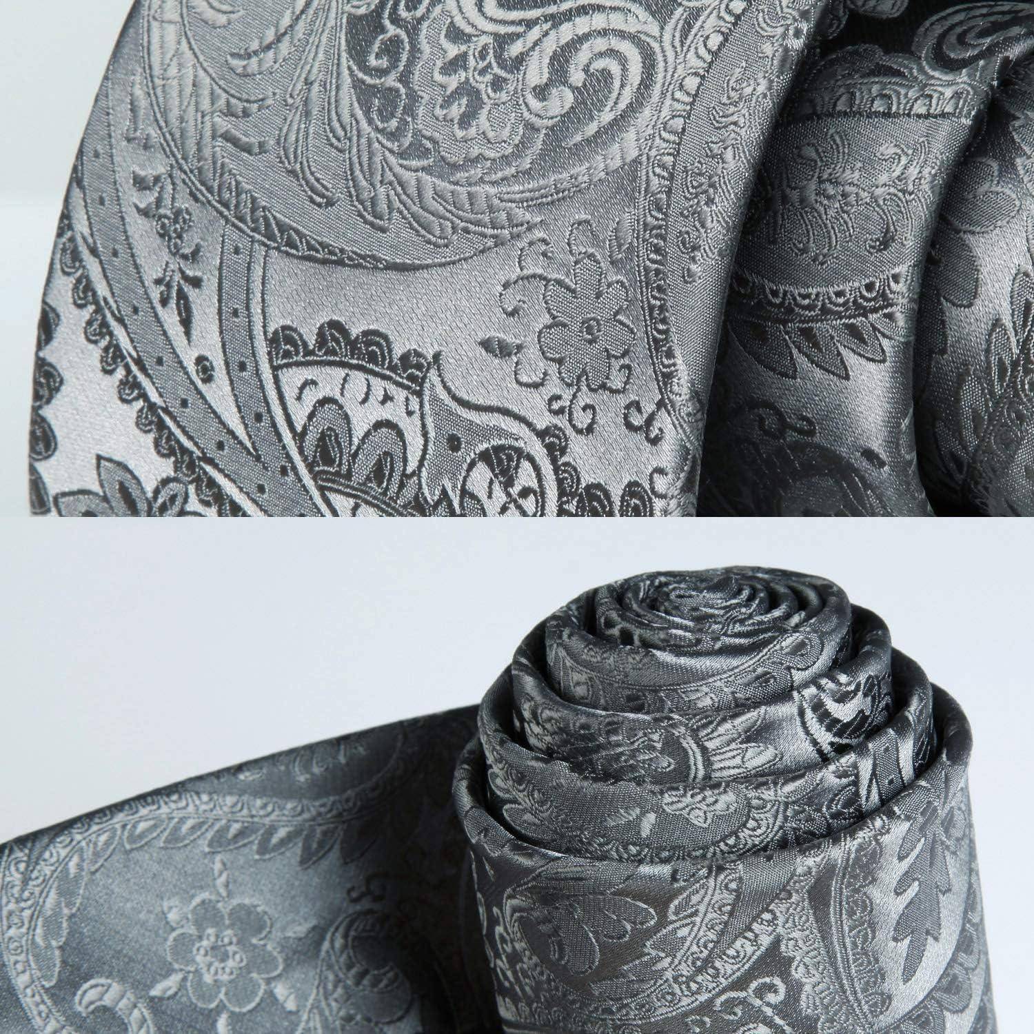 Krawatten Herren Hochzeit Einstecktuch Paisley Einheitsgröße J-grey-2