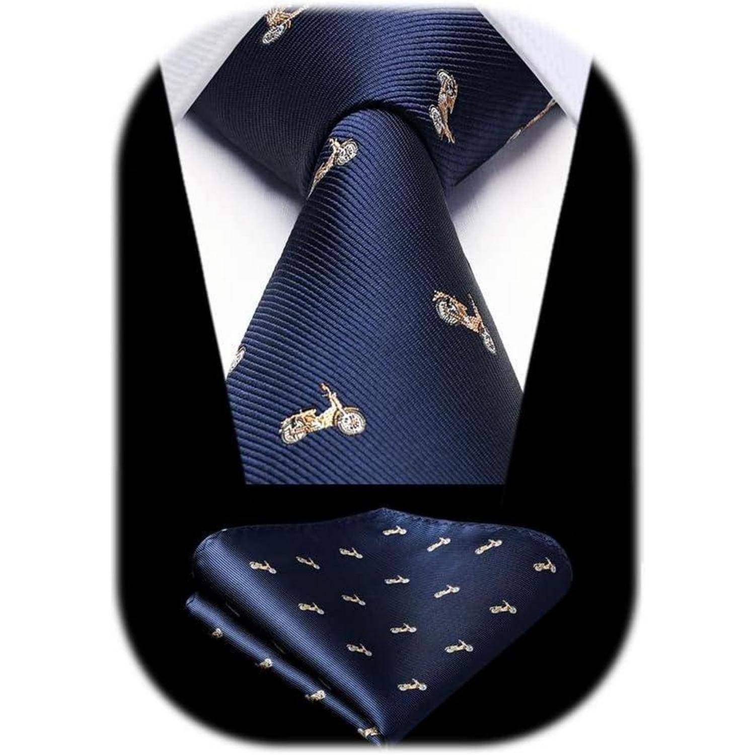 Krawatte Herren Hochzeit Tiermuster Navy Blau-6 Einheitsgröße