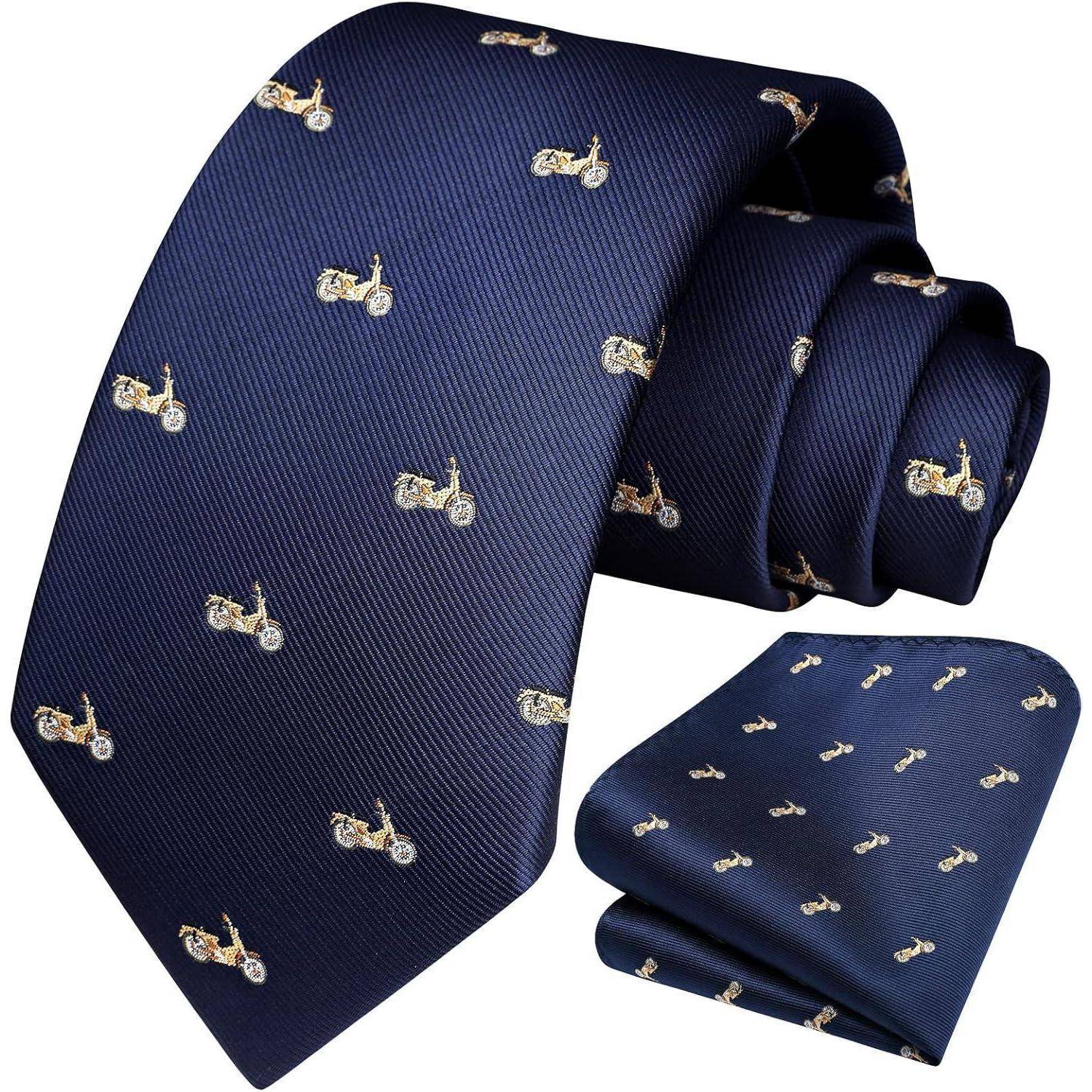 Krawatte Herren Hochzeit Tiermuster Navy Blau-6 Einheitsgröße