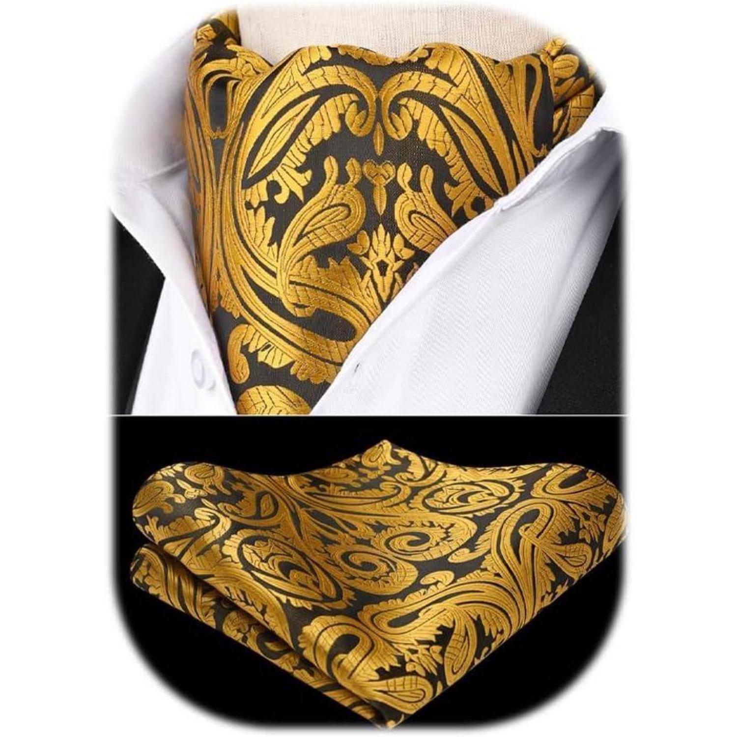 Krawattenschal Herren Ascot Paisley Gold Paisley-1 Einheitsgröße