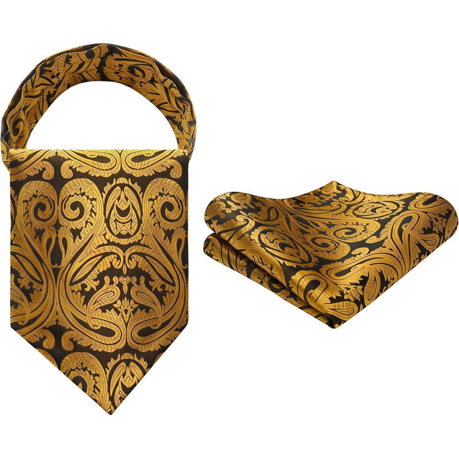 Krawattenschal Herren Ascot Paisley Gold Paisley-1 Einheitsgröße