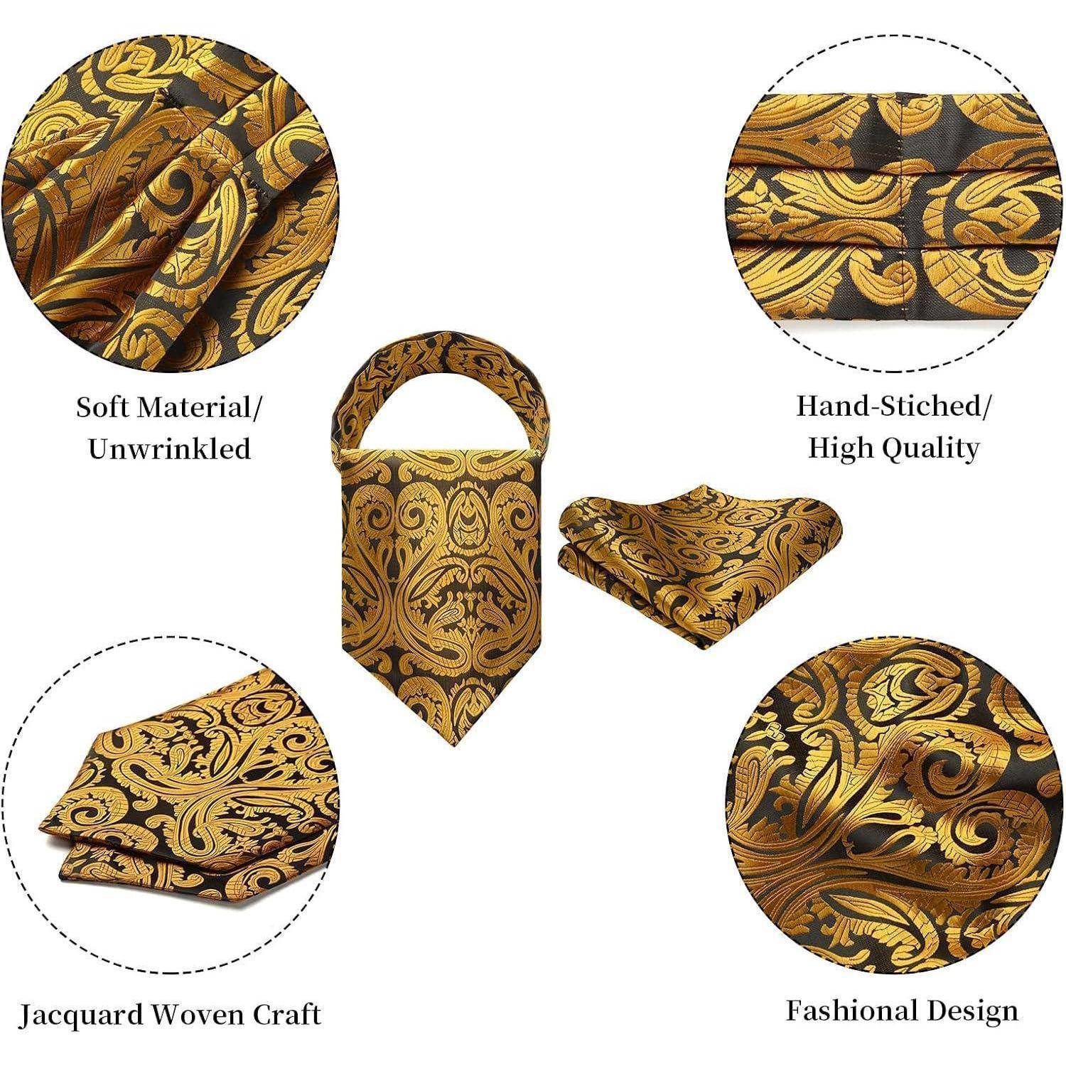 Krawattenschal Herren Ascot Paisley Gold Paisley-1 Einheitsgröße