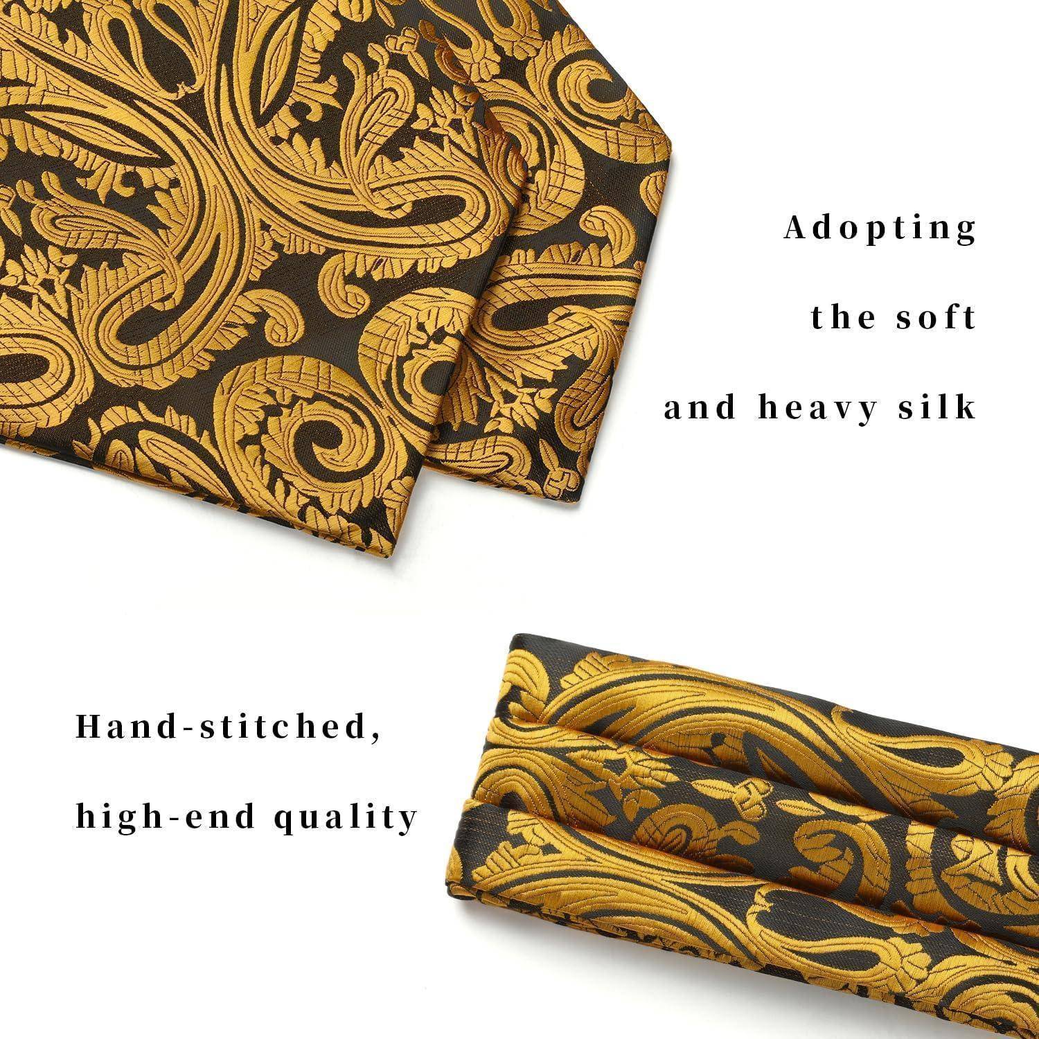 Krawattenschal Herren Ascot Paisley Gold Paisley-1 Einheitsgröße