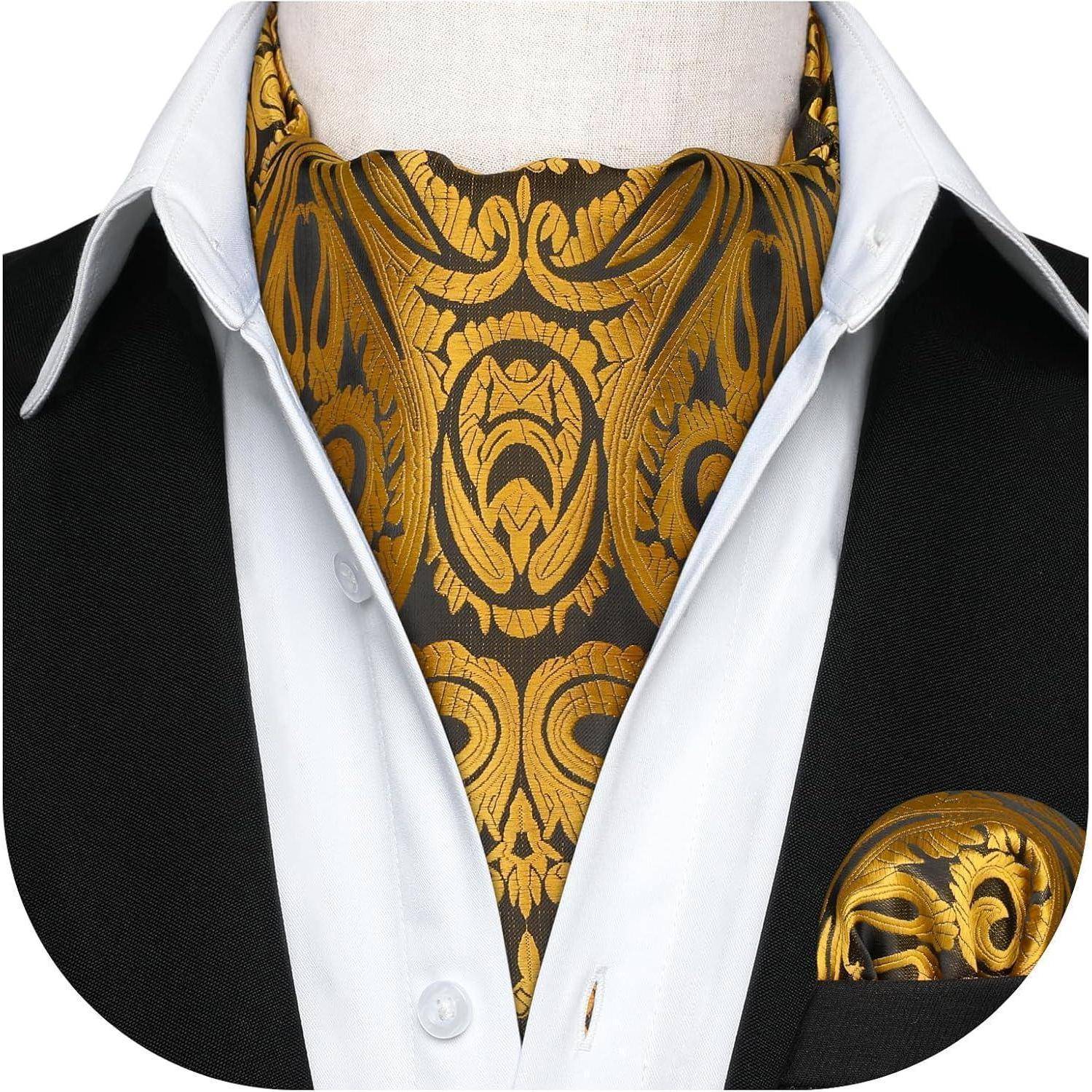Krawattenschal Herren Ascot Paisley Gold Paisley-1 Einheitsgröße