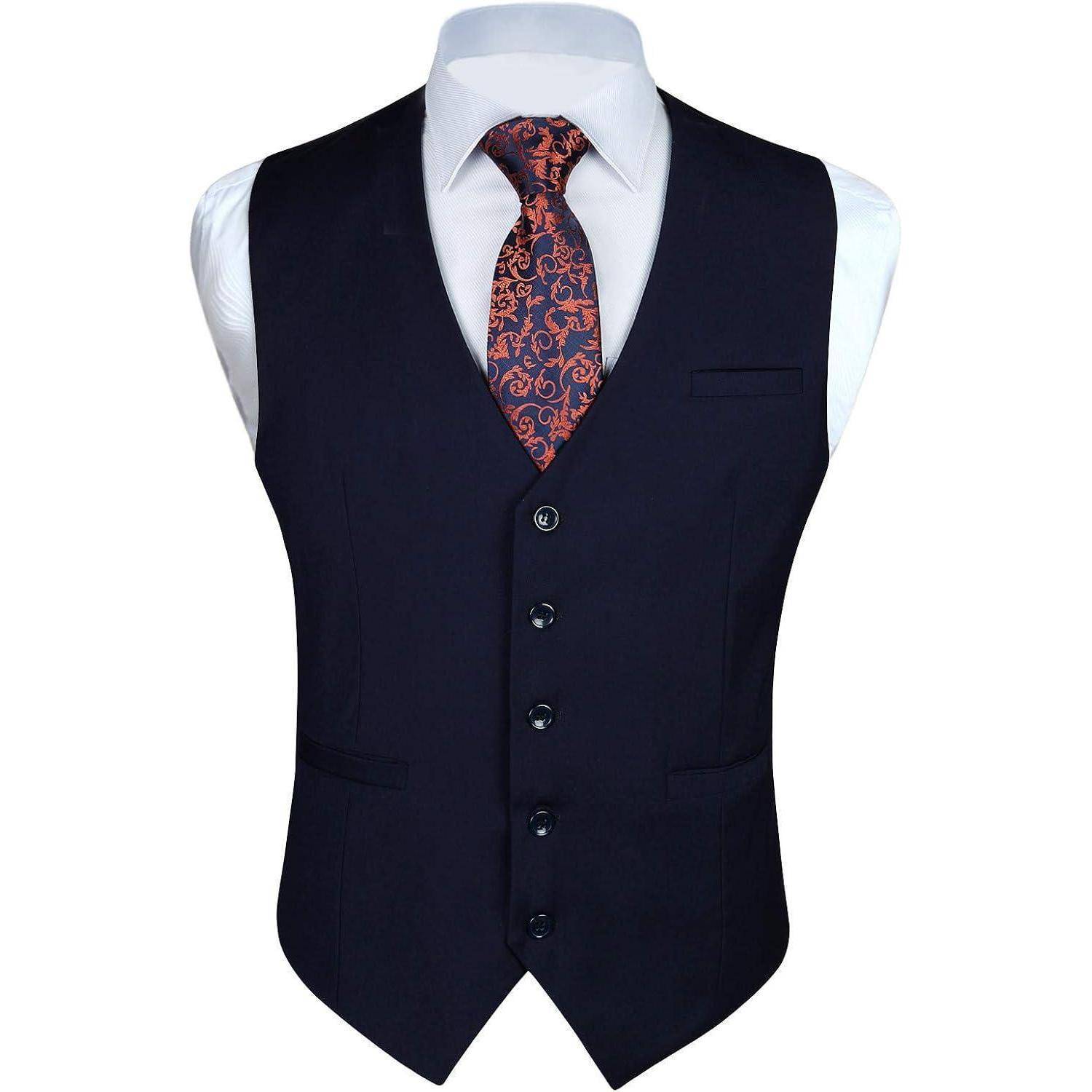 Anzugweste Herren Hochzeit Business Taschen XS 4XL 3XL Navy Blau