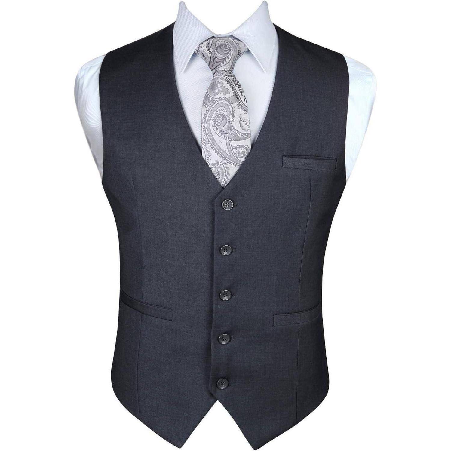 Anzugweste Herren Business Hochzeit Taschen 3XL Grau