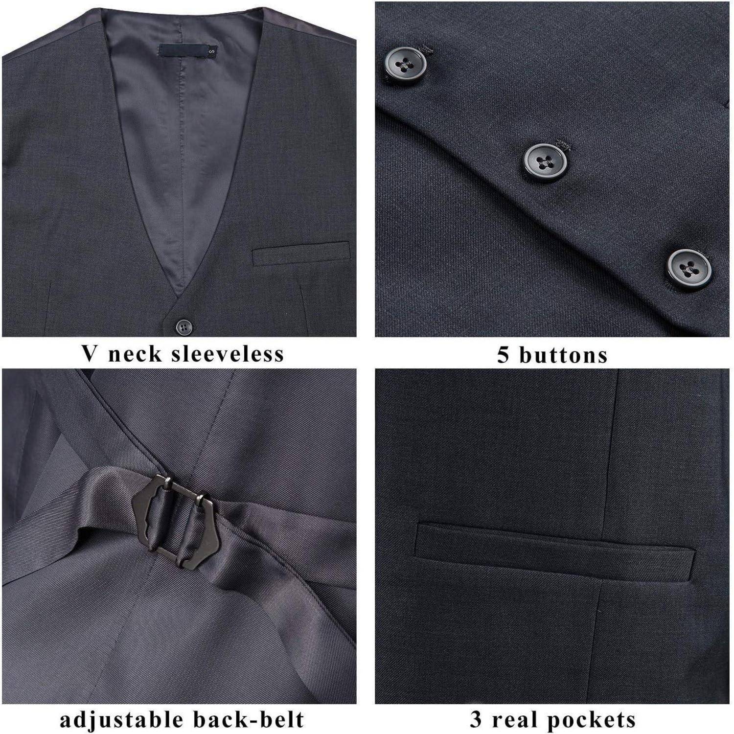 Anzugweste Herren Hochzeit Business Taschen XS 4XL XS Grau