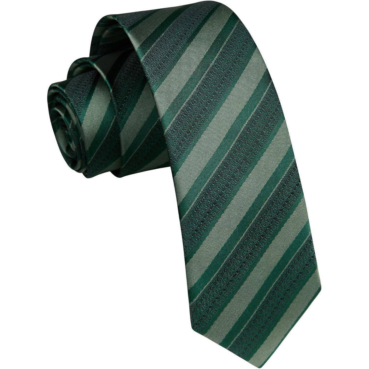 Krawatte Herren 6cm Hochzeit Business Einheitsgröße Grün Gestreift