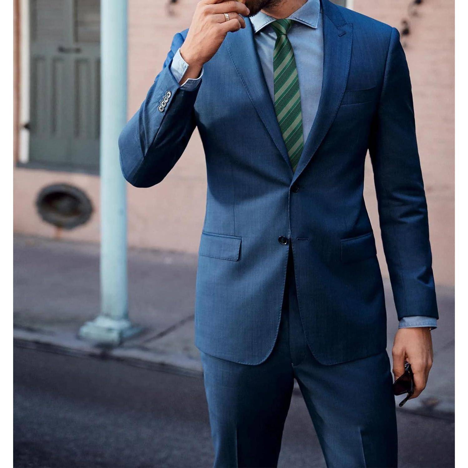 Krawatte Herren 6cm Hochzeit Business Einheitsgröße Grün Gestreift