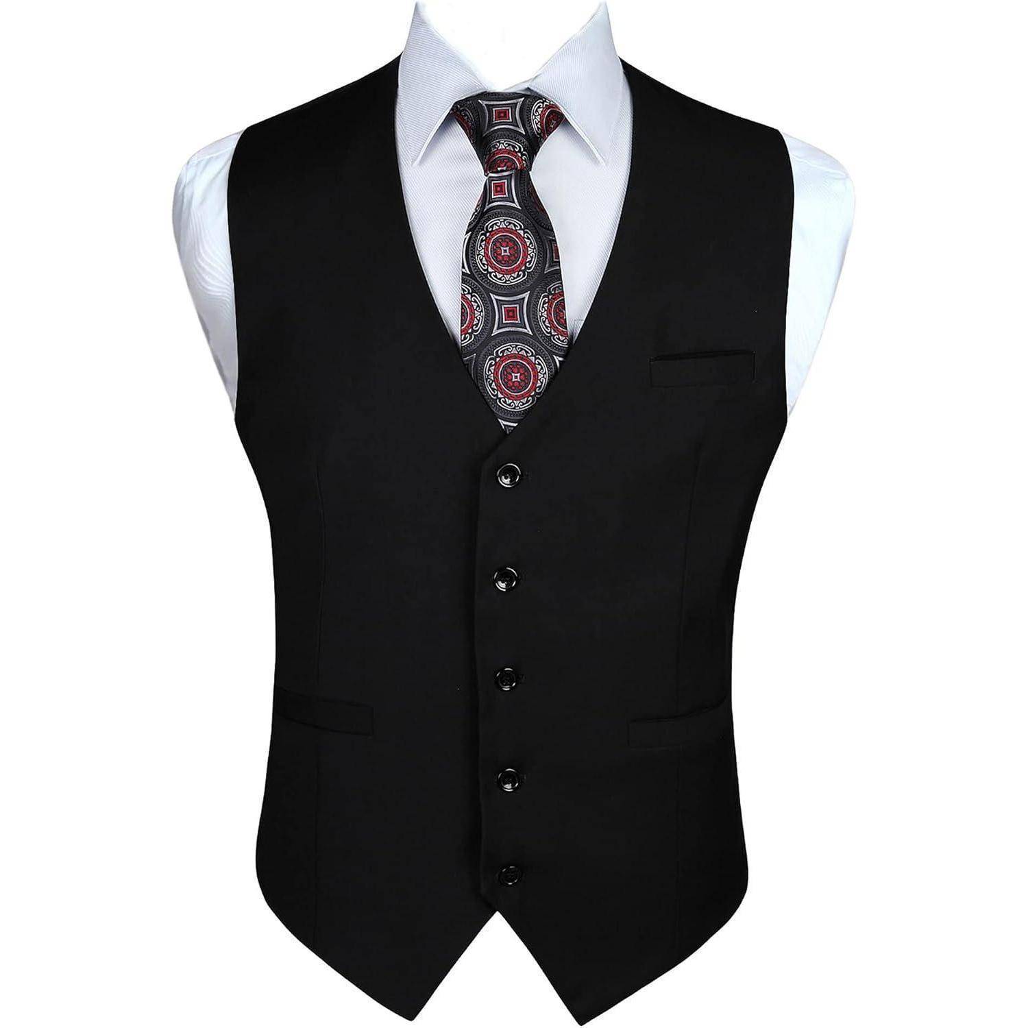 Anzugweste Herren Hochzeit Business Taschen S Schwarz